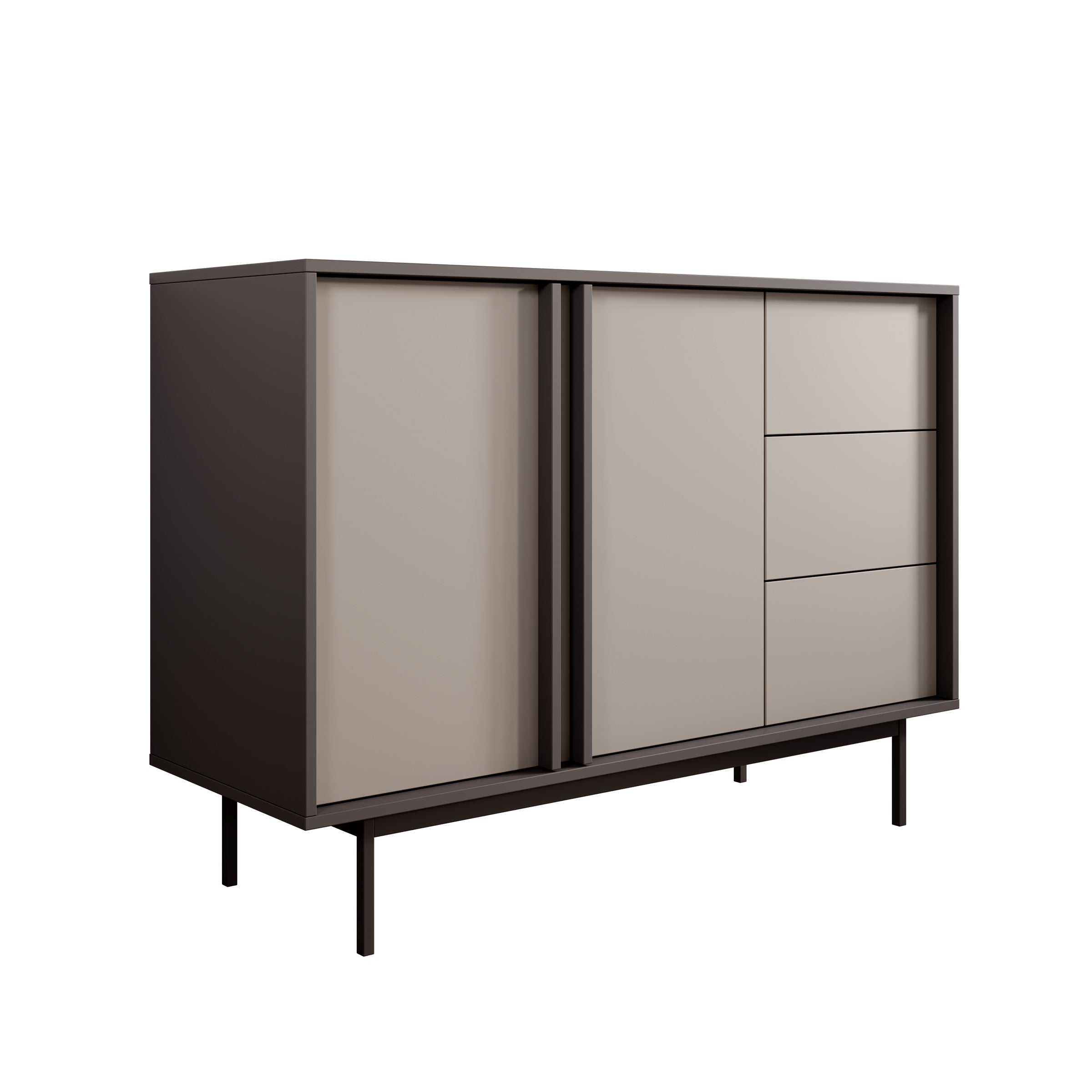 Antigo - Dressoir - Beige/Antraciet - 123x43x87 cm