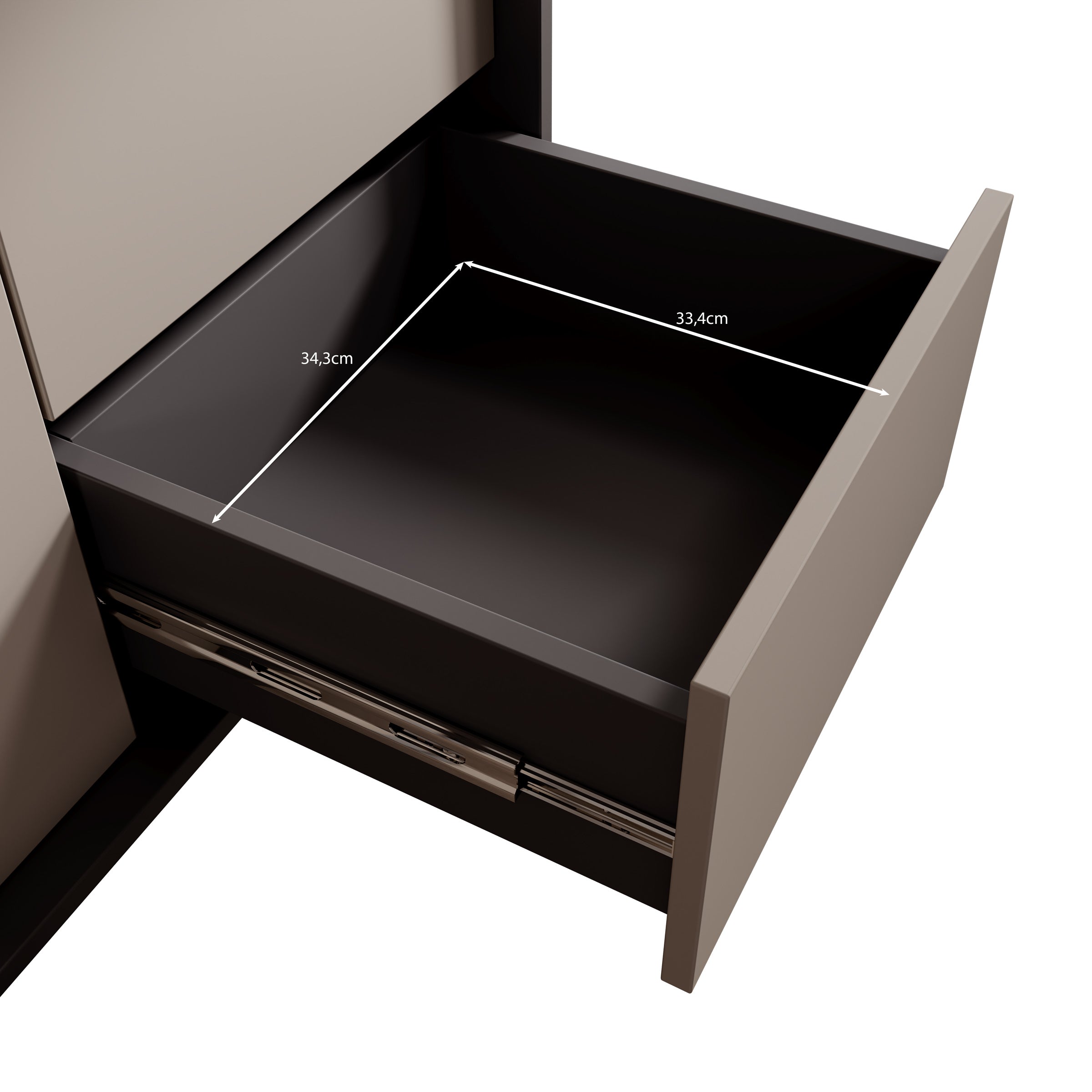 Antigo - Dressoir - Beige/Antraciet - 123x43x87 cm