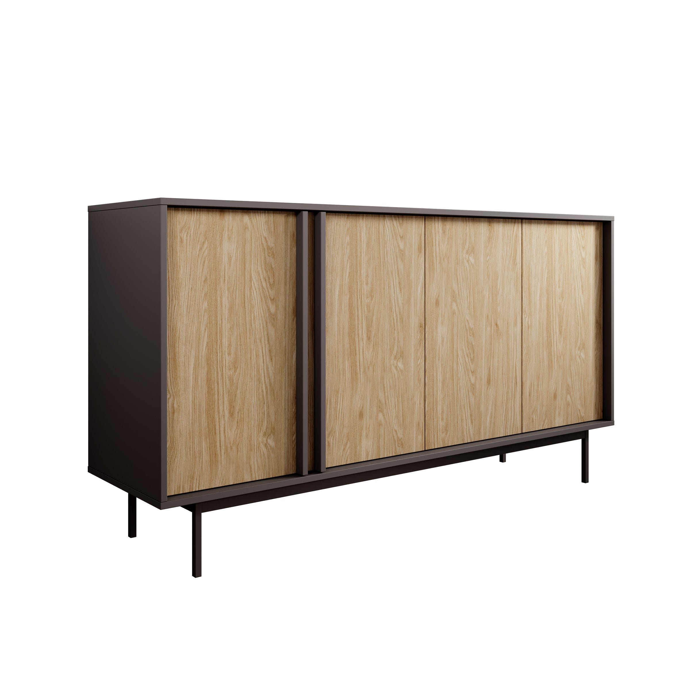 Antigo - Dressoir - Eiken/Antraciet - 163x43x87 cm