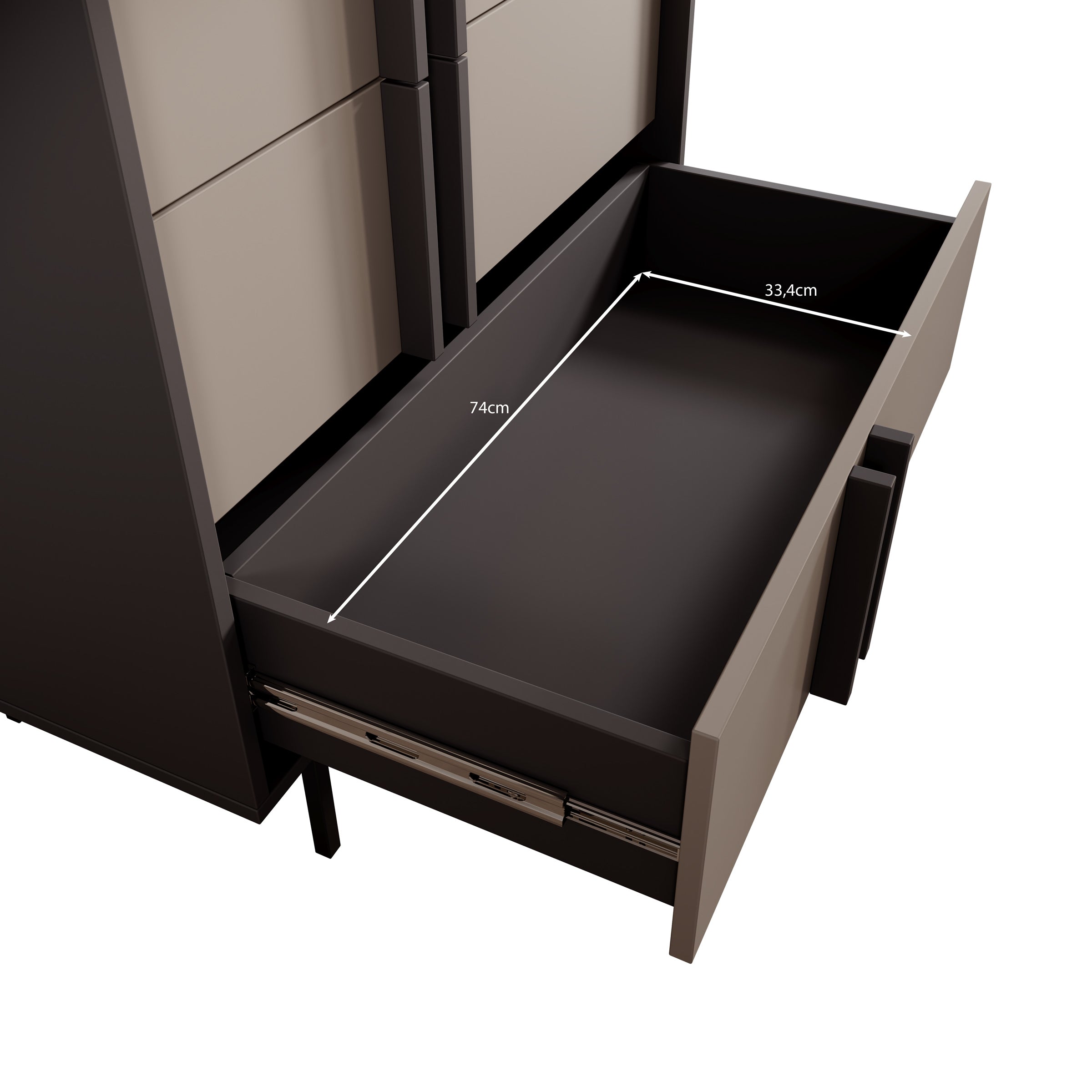 Antigo - Dressoir - Eiken/Antraciet - 83x43x127 cm