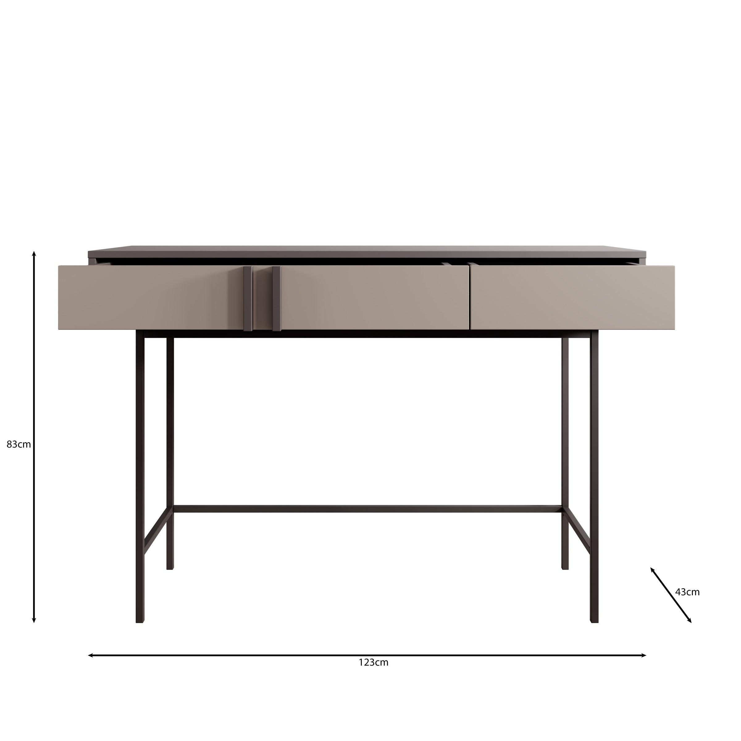 Antigo - Kaptafel - Eiken/Antraciet - 123x43x83 cm