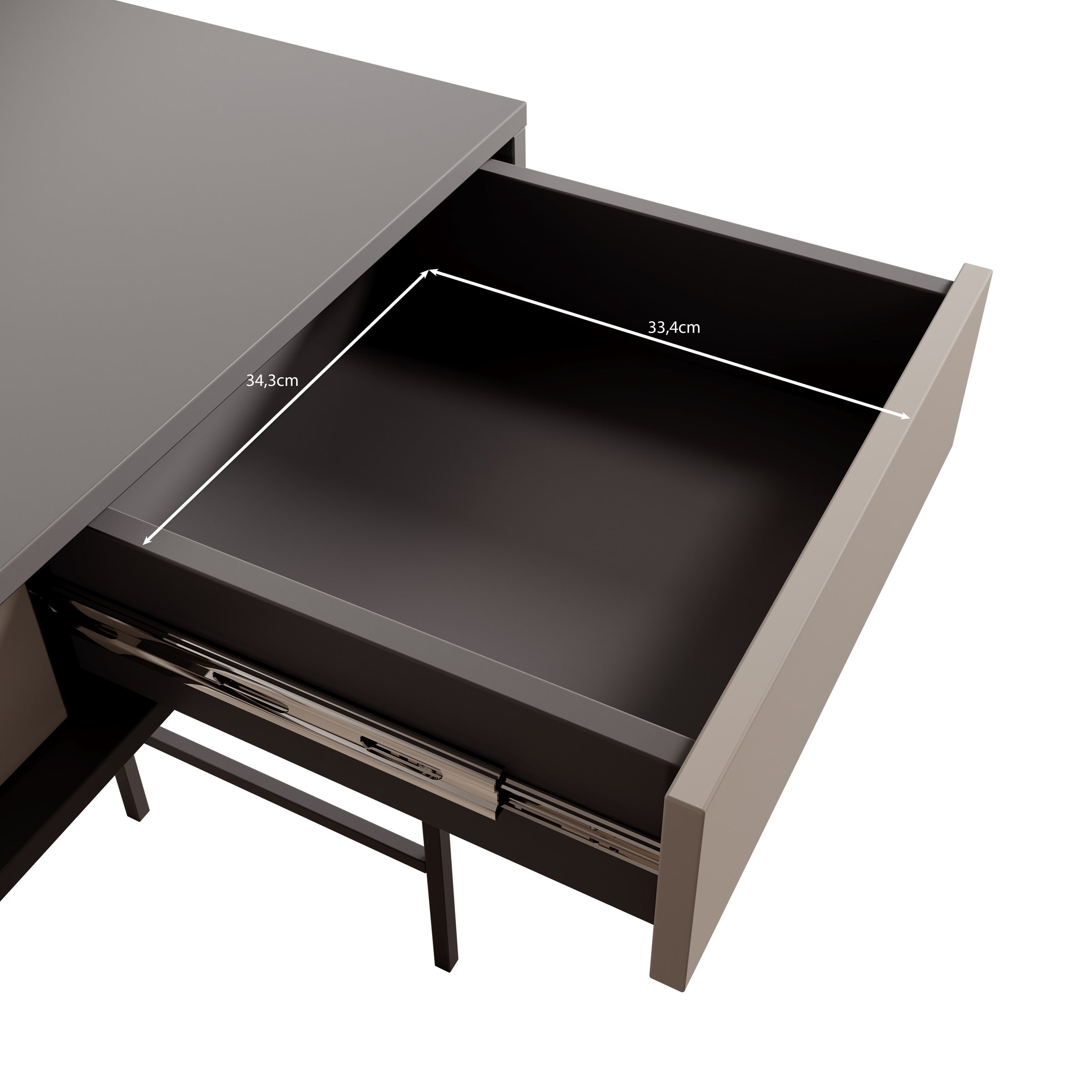 Antigo - Kaptafel - Beige/Antraciet - 123x43x83 cm