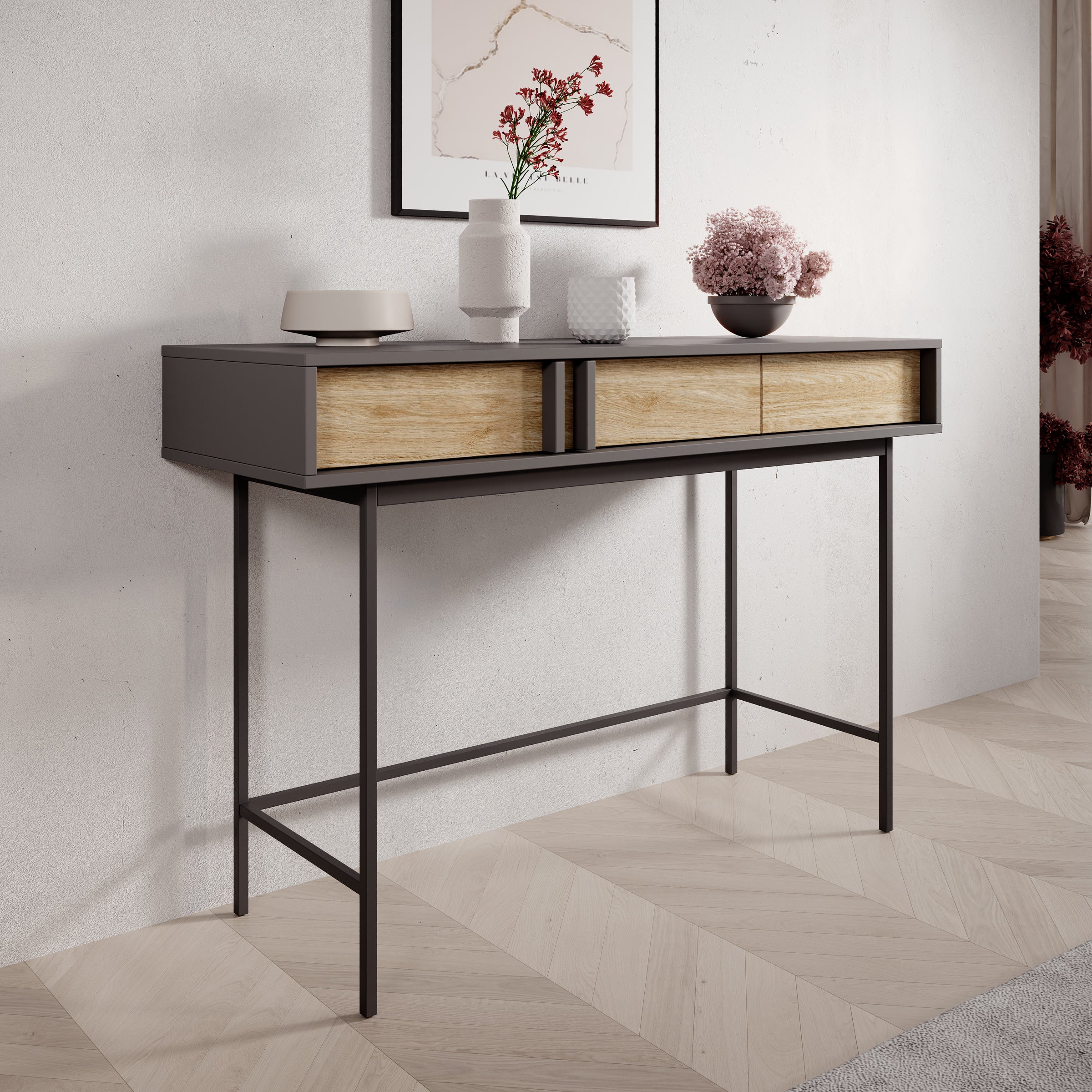 Antigo - Kaptafel - Eiken/Antraciet - 123x43x83 cm