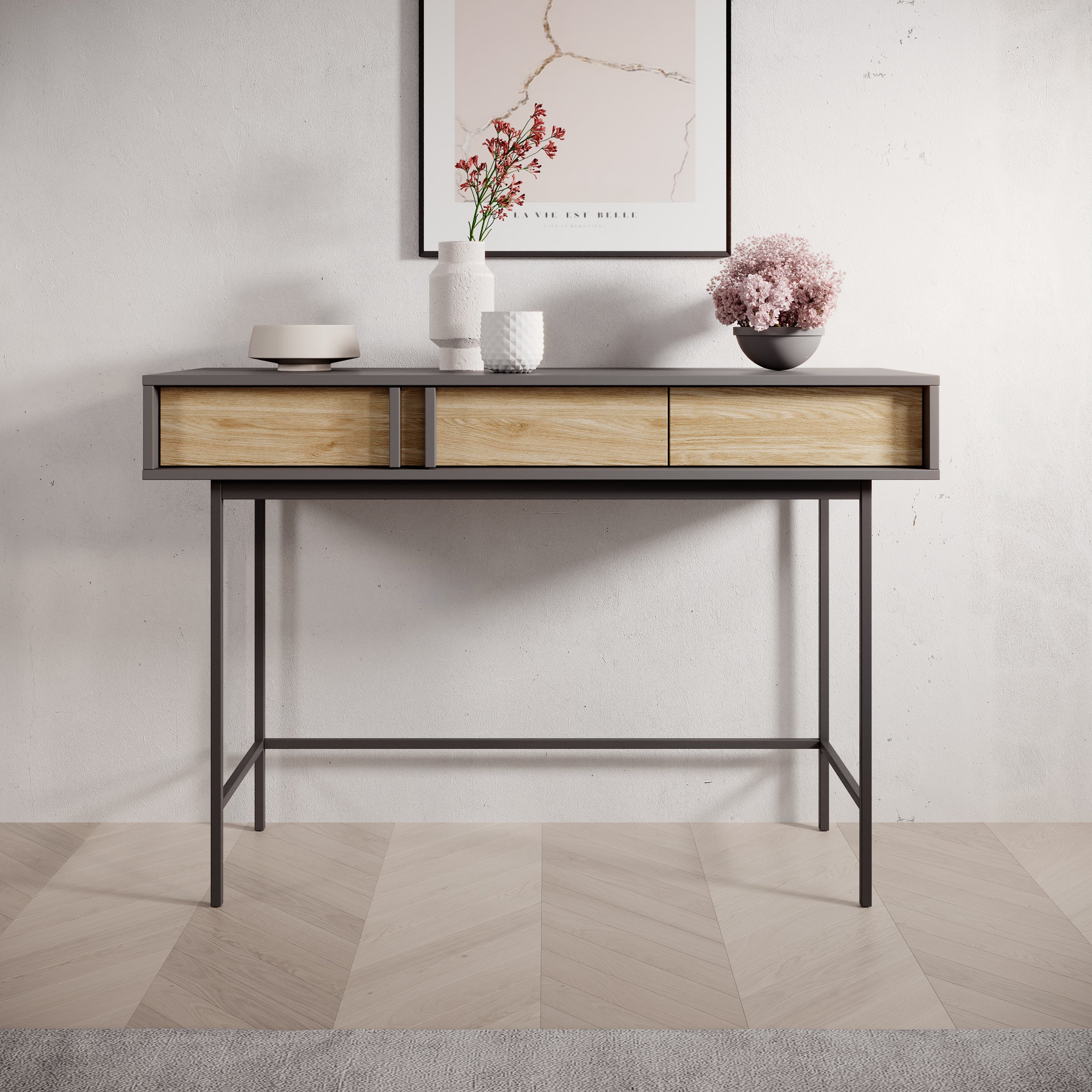 Antigo - Kaptafel - Eiken/Antraciet - 123x43x83 cm
