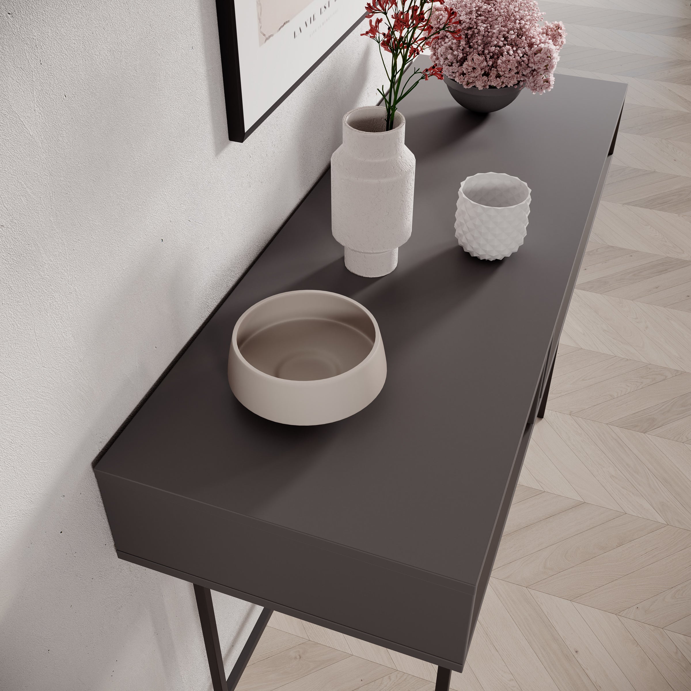 Antigo - Kaptafel - Eiken/Antraciet - 123x43x83 cm