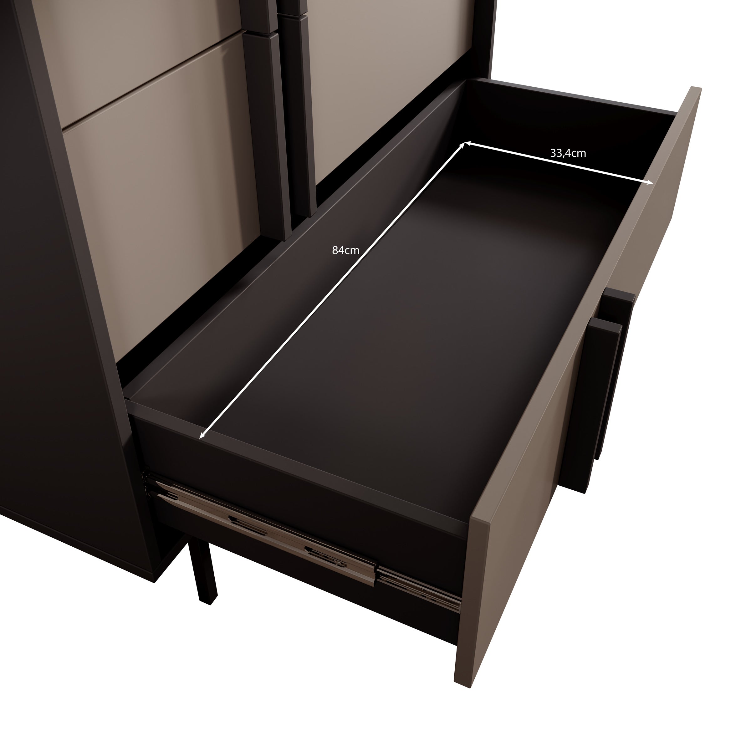 Antigo - Kledingkast 2 deurs - Eiken/Antraciet - 93x60x195 cm