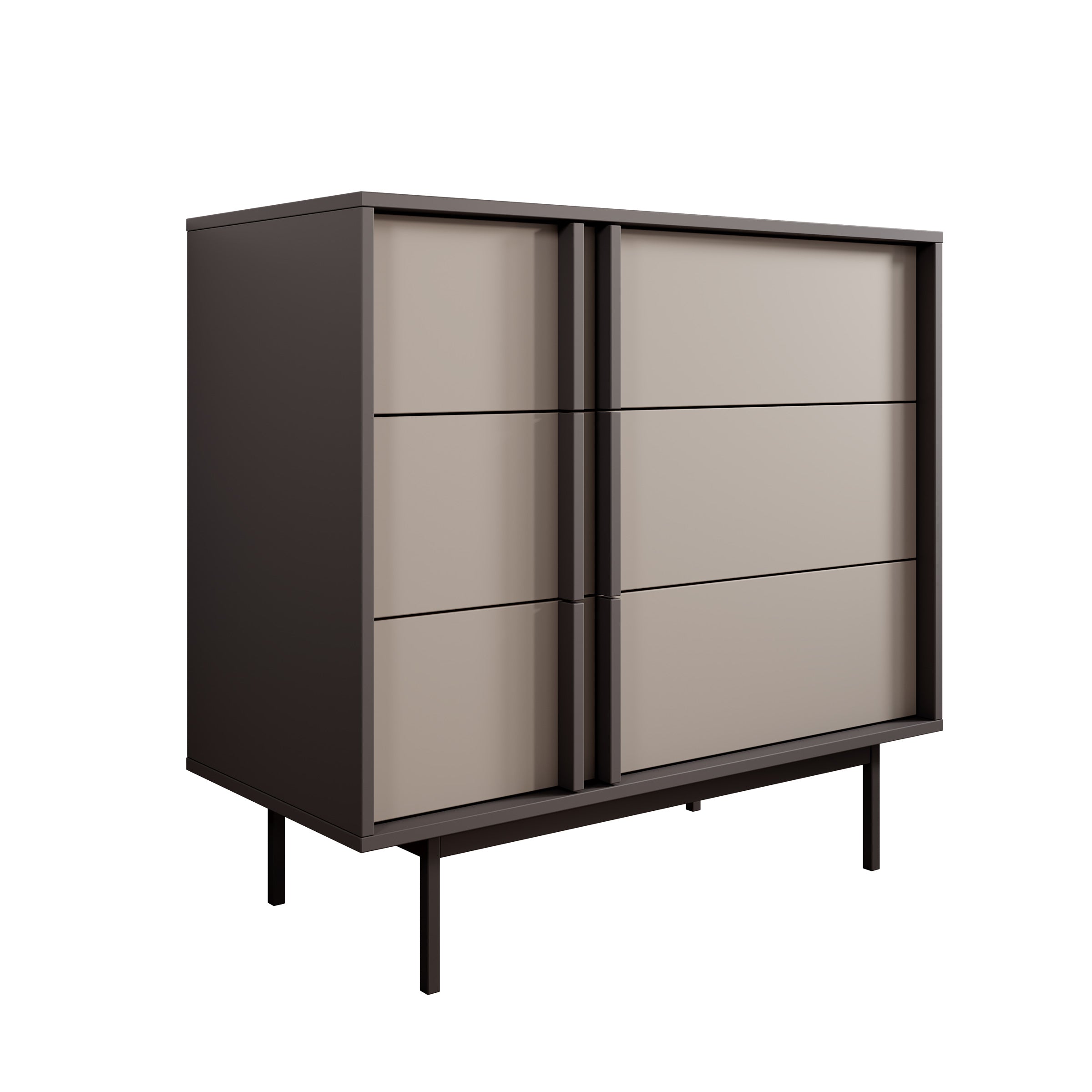 Antigo - Ladekast met 3 lades - Beige/Antraciet - 93x43x87 cm