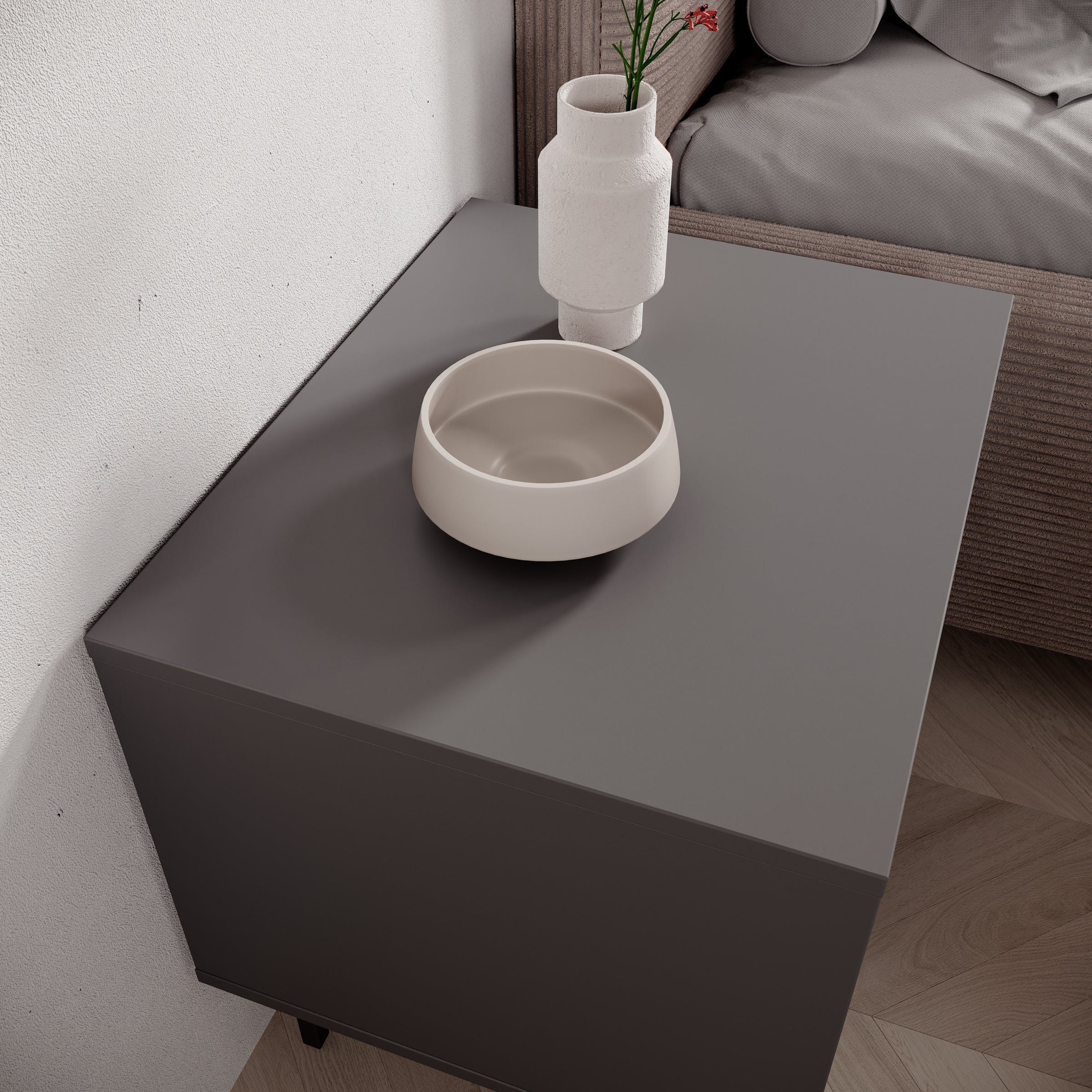 Antigo - Nachtkastje - Eiken/Antraciet - 53x53x43 cm