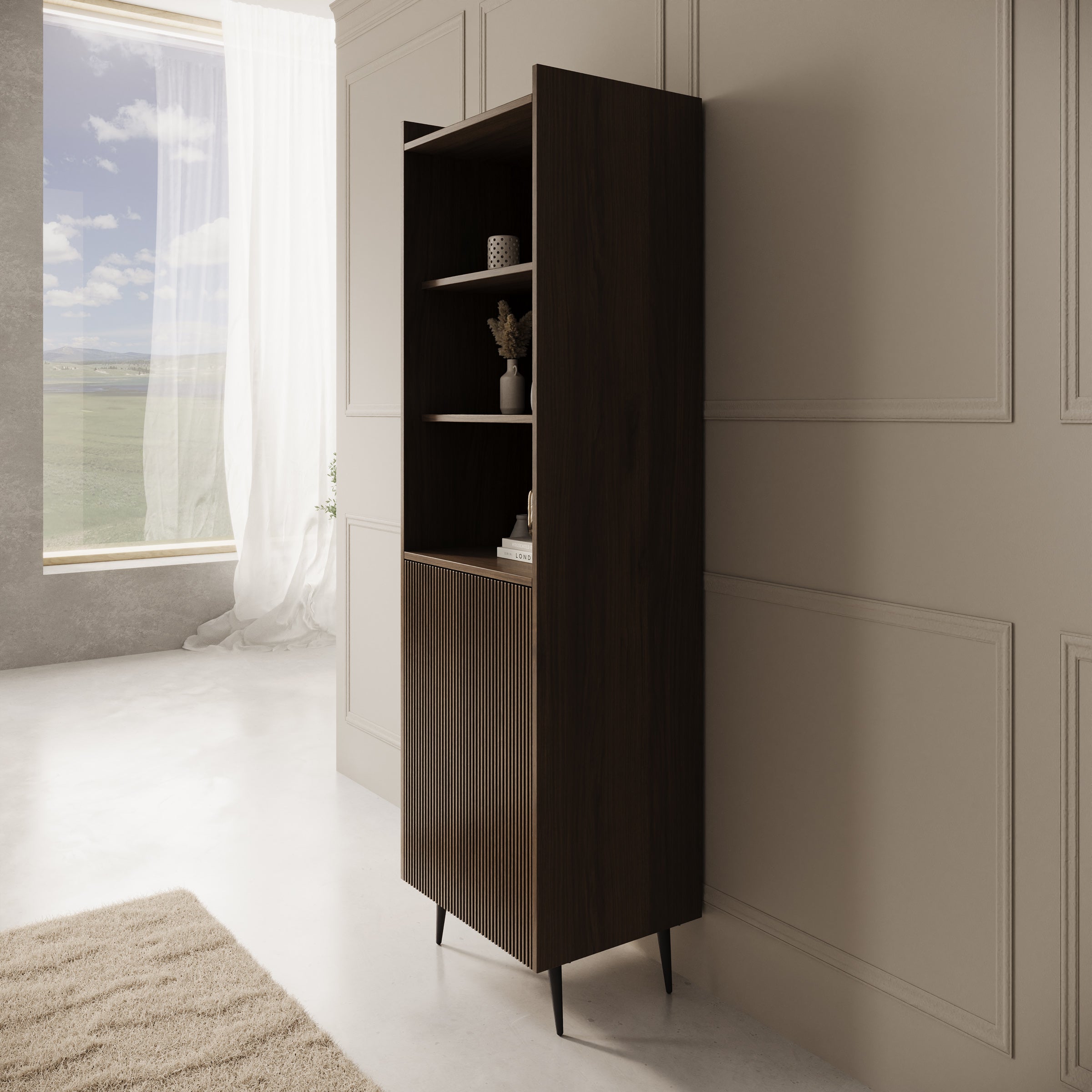 Asty - Boekenkast - Donker eiken - 52x41x180 cm