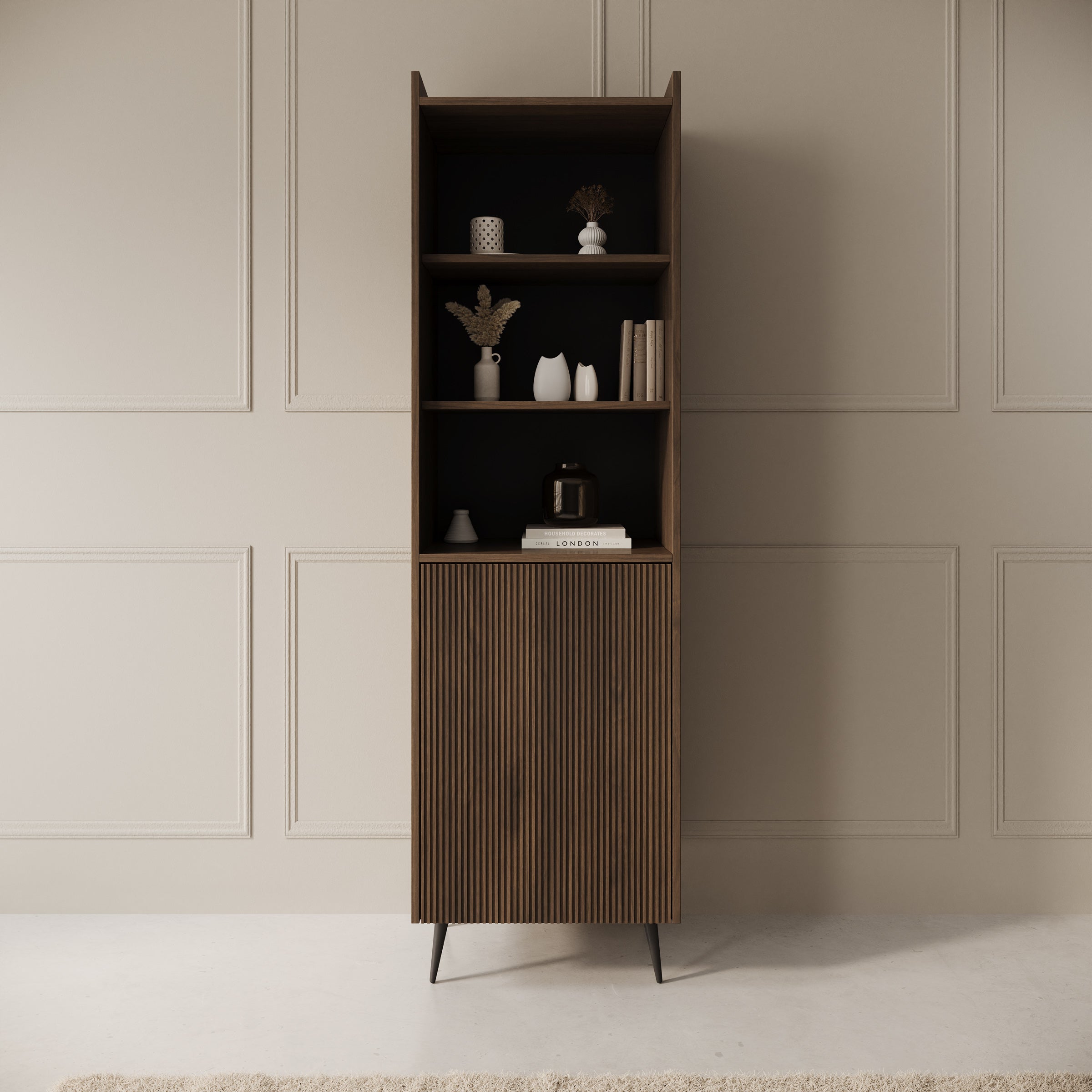 Asty - Boekenkast - Donker eiken - 52x41x180 cm
