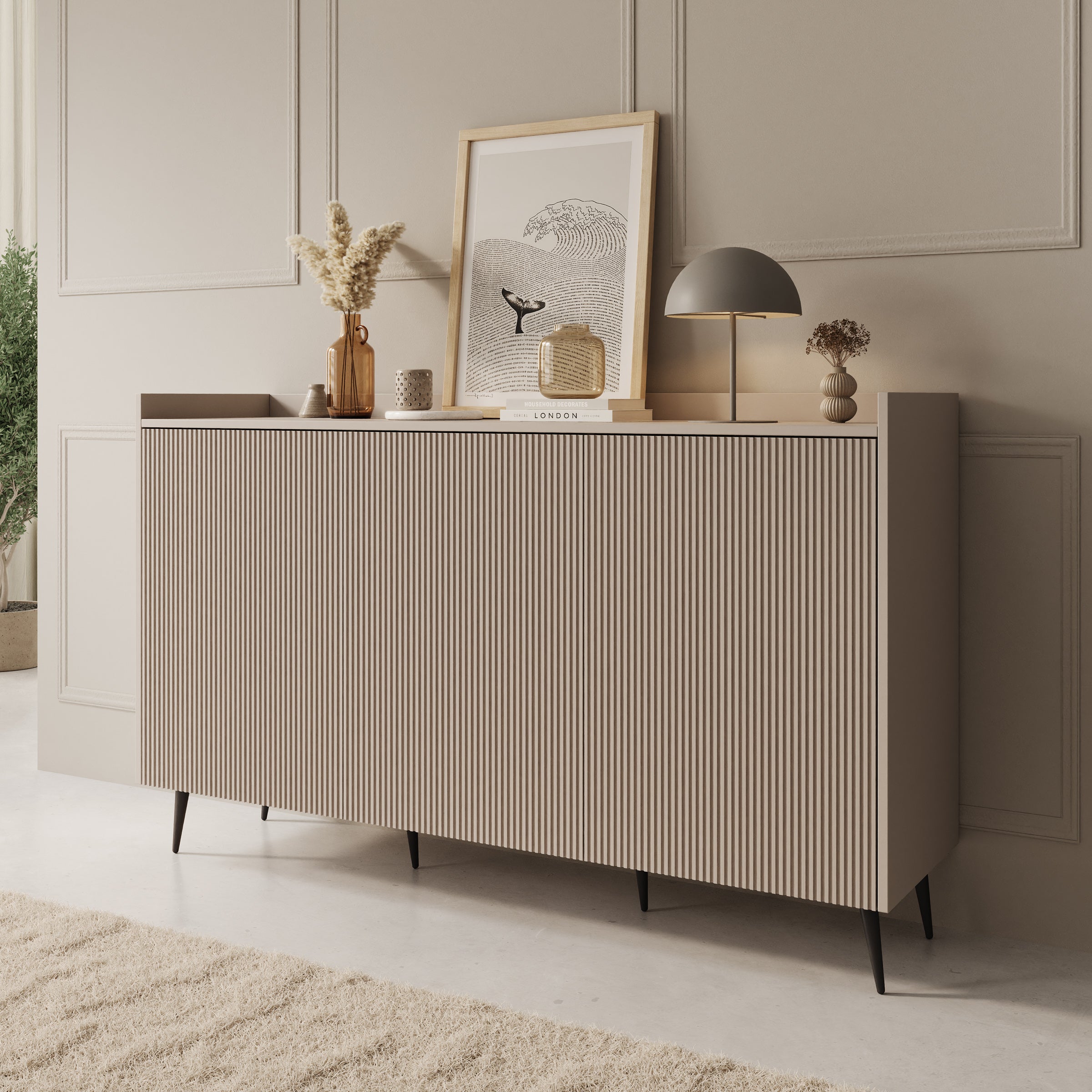 Asty - Dressoir - Beige - 150x41x92 cm