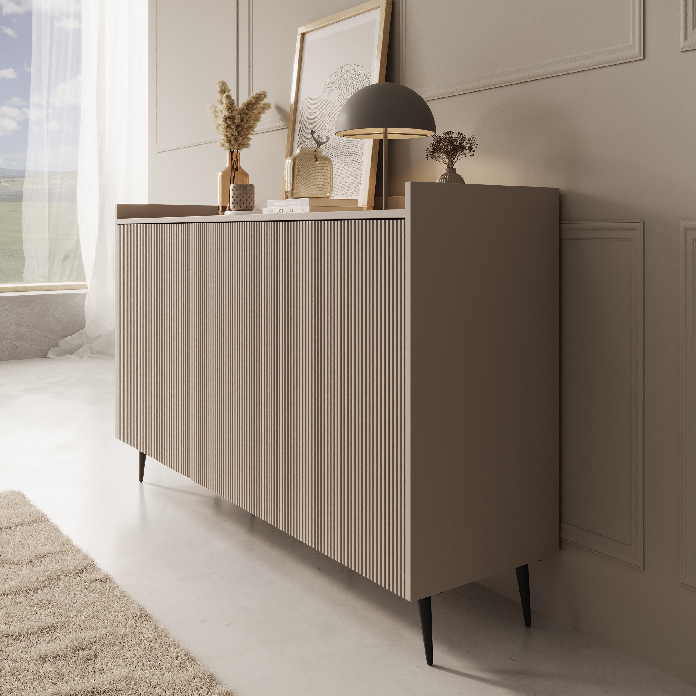 Asty - Dressoir - Beige - 150x41x92 cm
