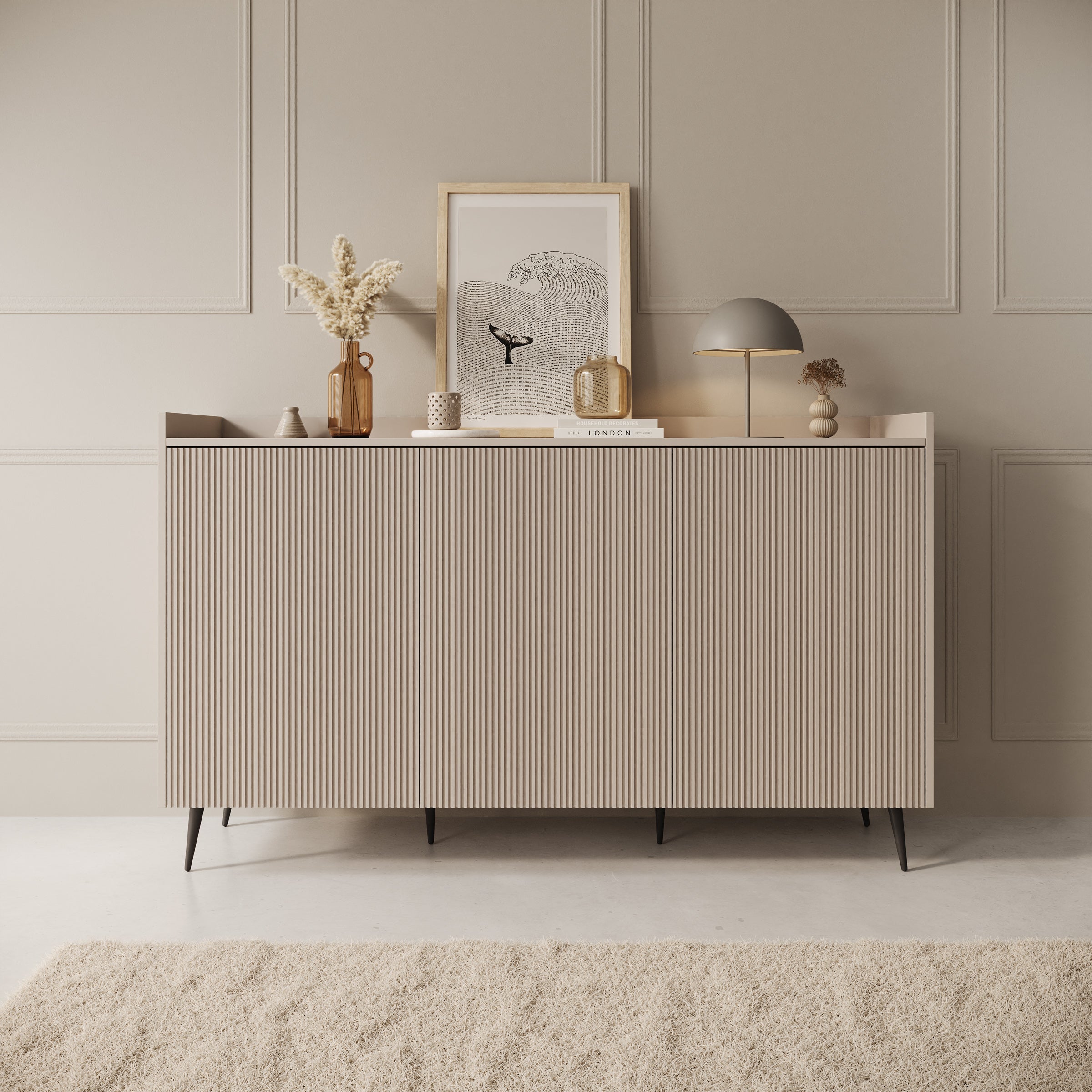 Asty - Dressoir - Beige - 150x41x92 cm