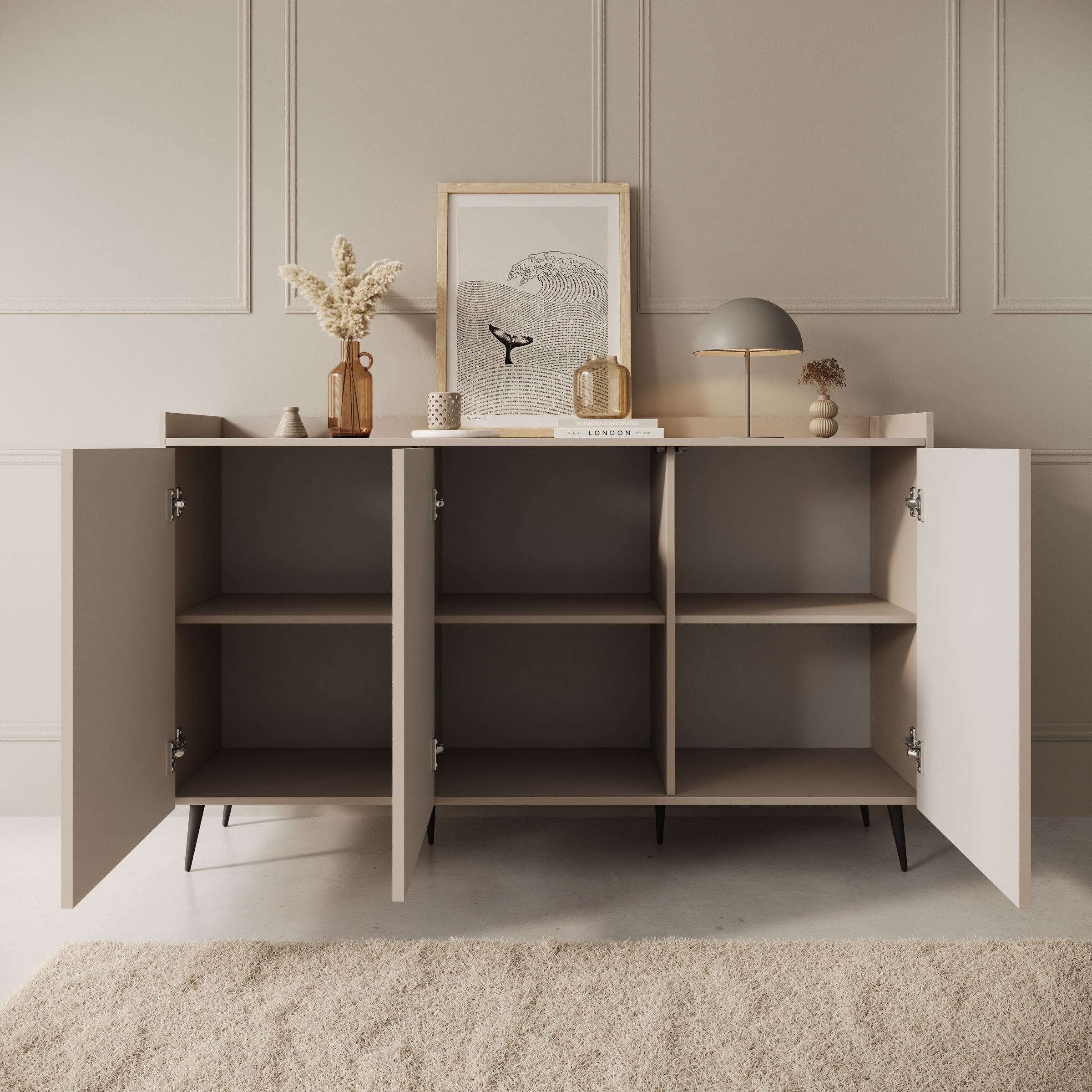 Asty - Dressoir - Beige - 150x41x92 cm