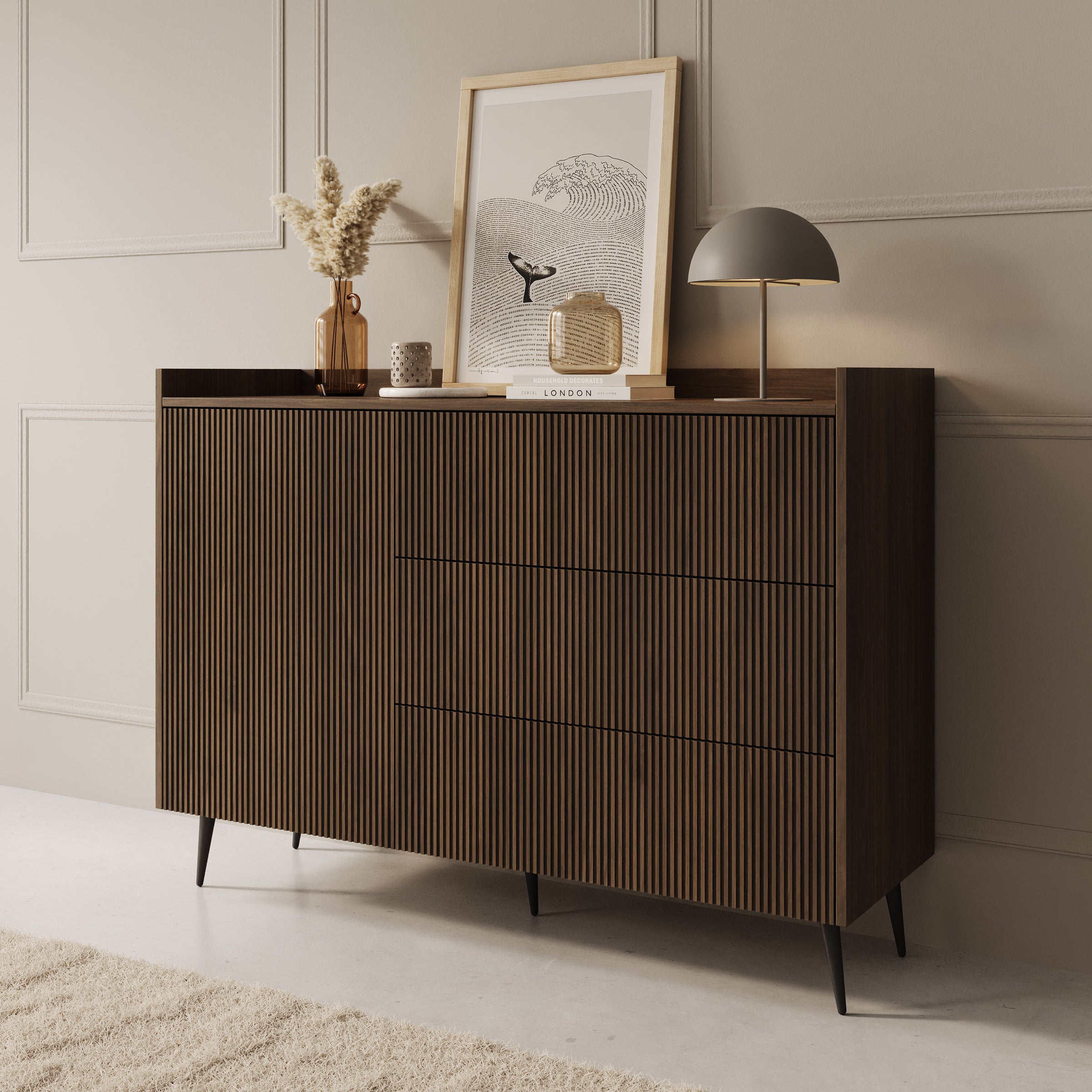 Asty - Dressoir - Donker eiken - 126x41x92 cm