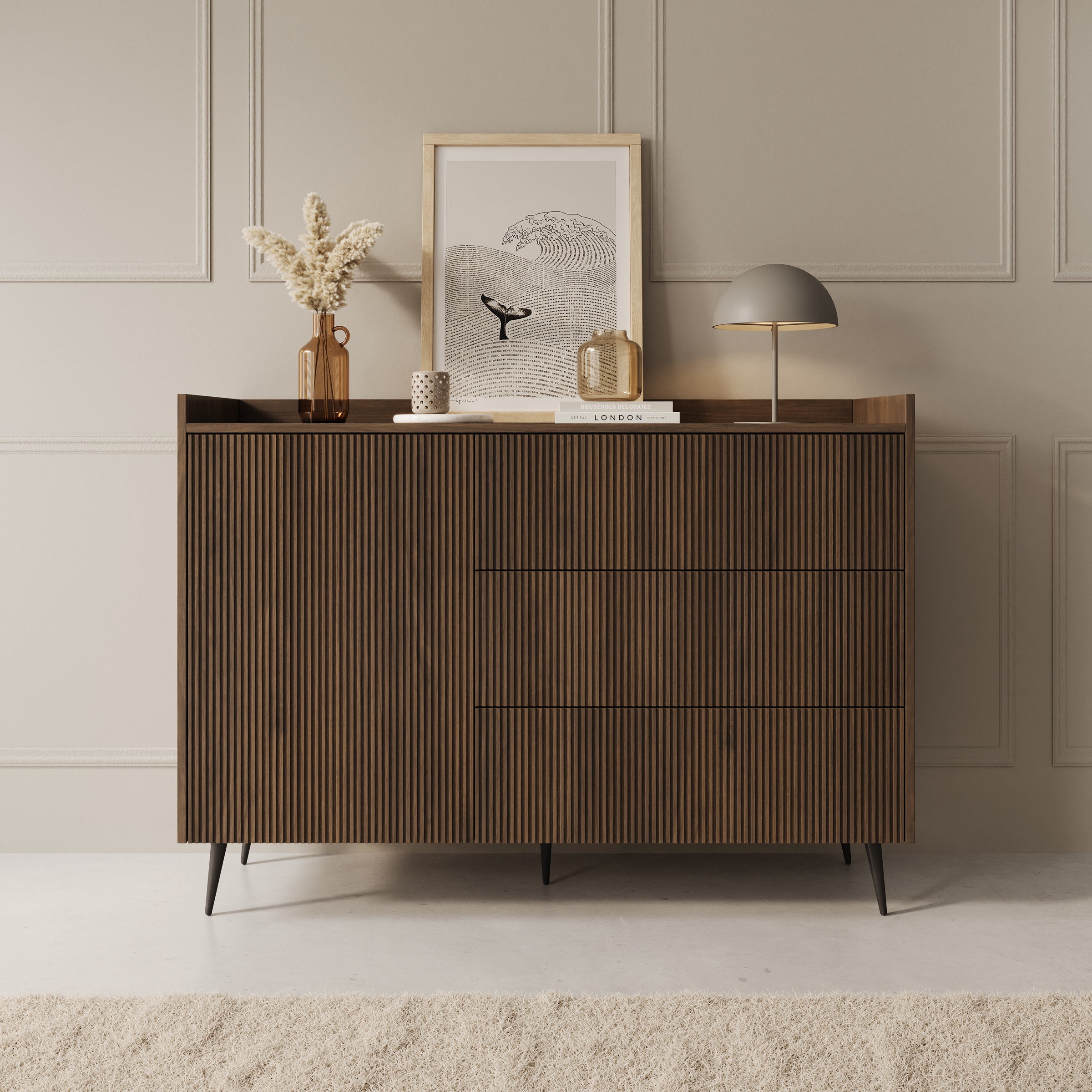 Asty - Dressoir - Donker eiken - 126x41x92 cm