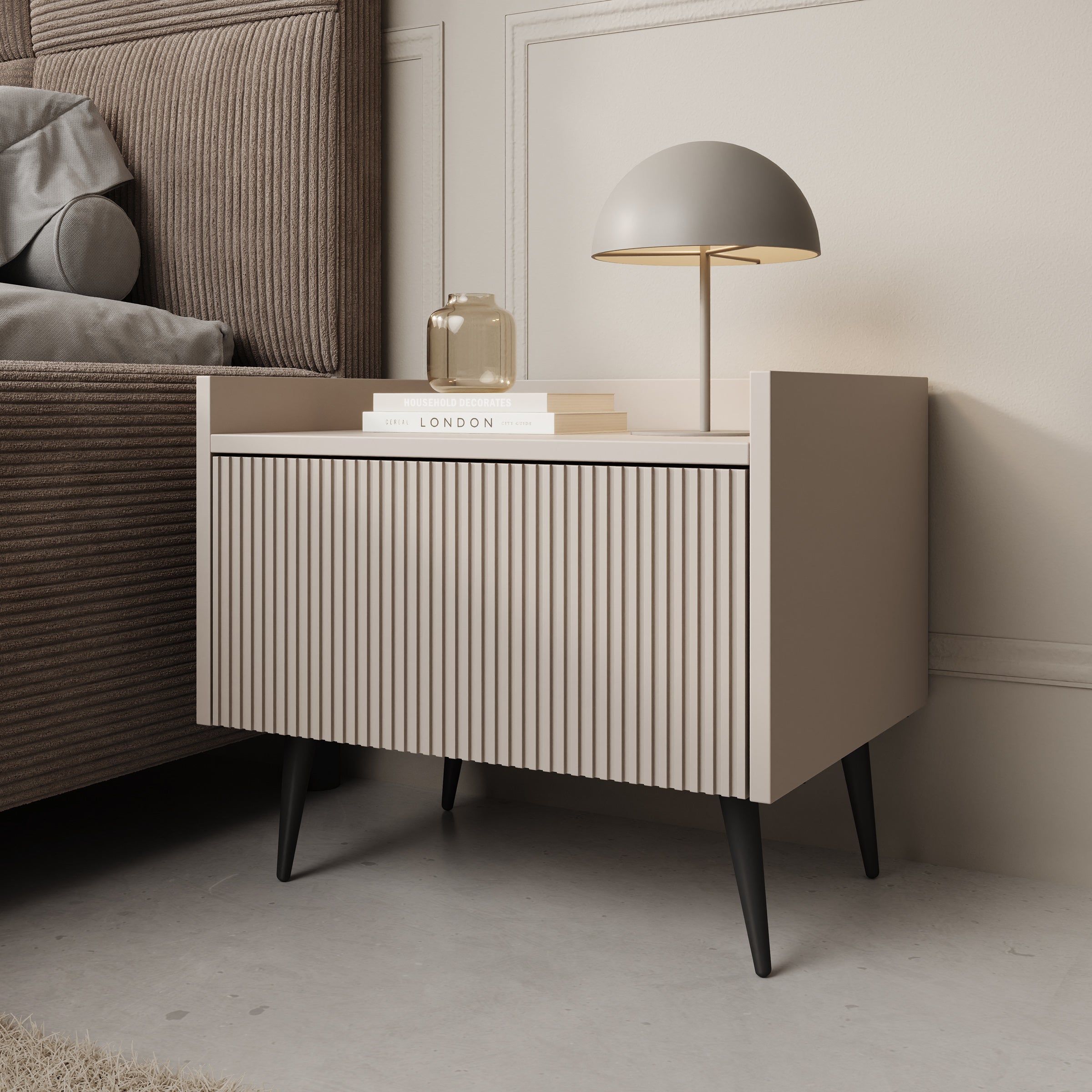 Asty - Nachtkastje - Beige - 52x41x45 cm