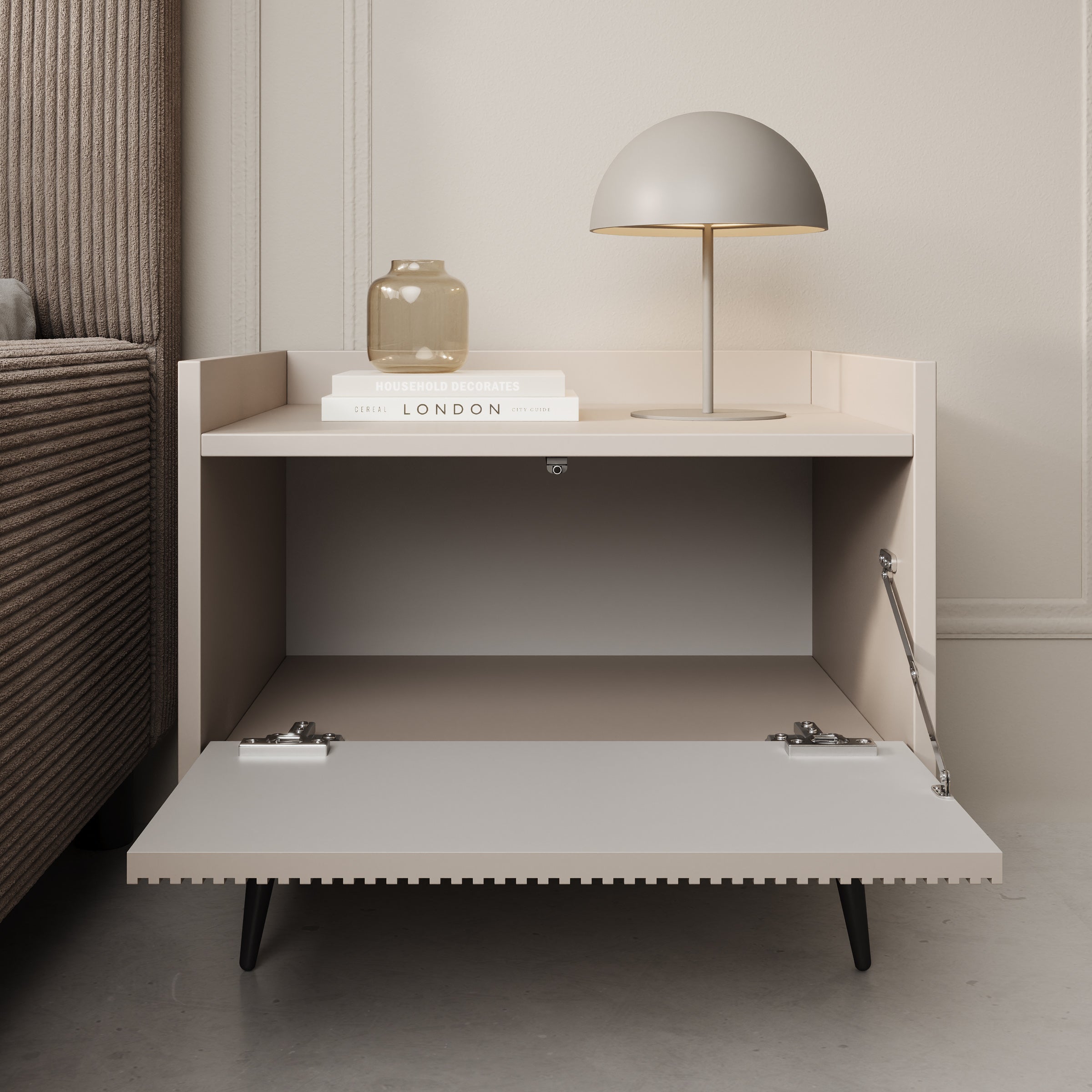 Asty - Nachtkastje - Beige - 52x41x45 cm