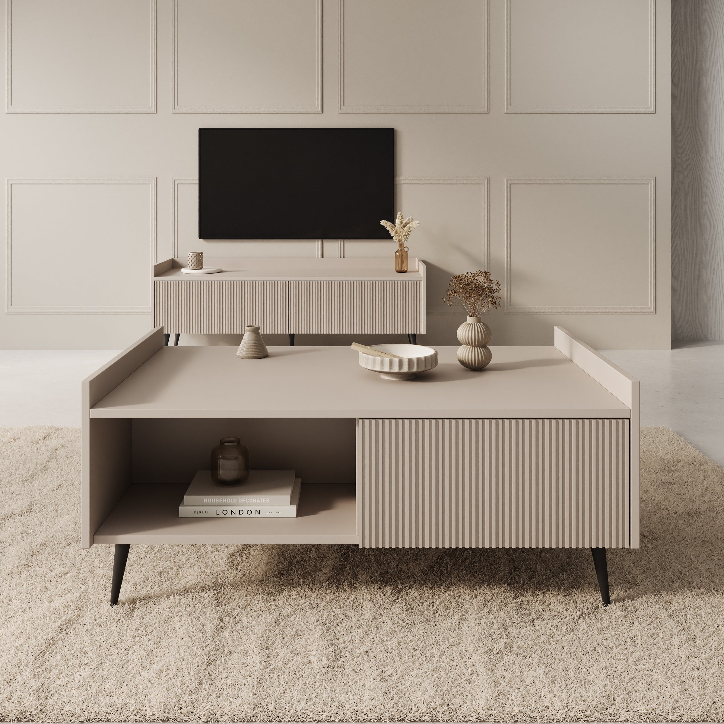 Asty - Salontafel - Beige - 100x60x45 cm