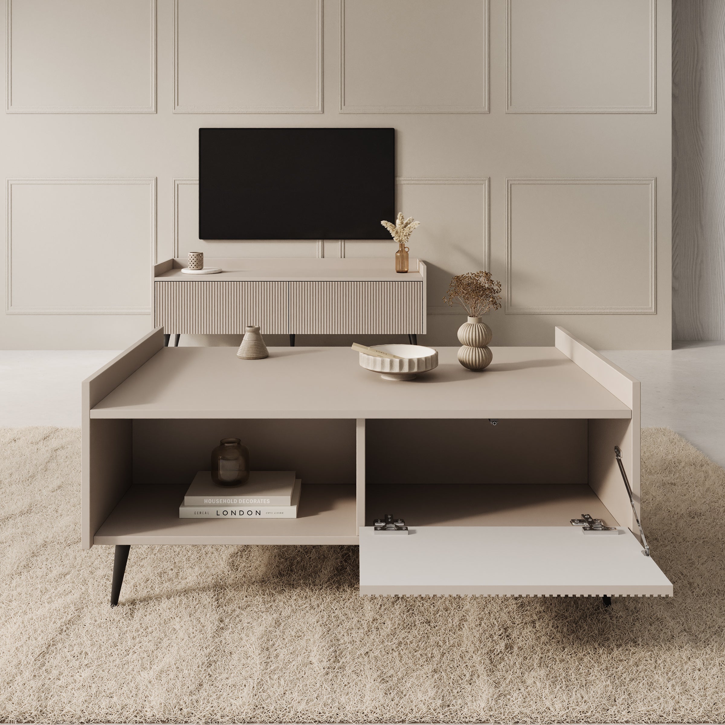Asty - Salontafel - Beige - 100x60x45 cm