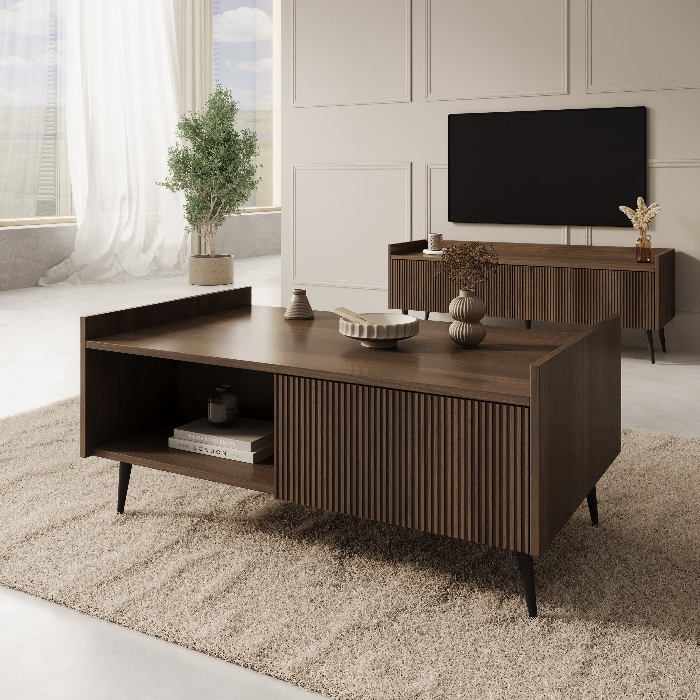 Asty - Salontafel - Donker eiken - 100x60x45 cm