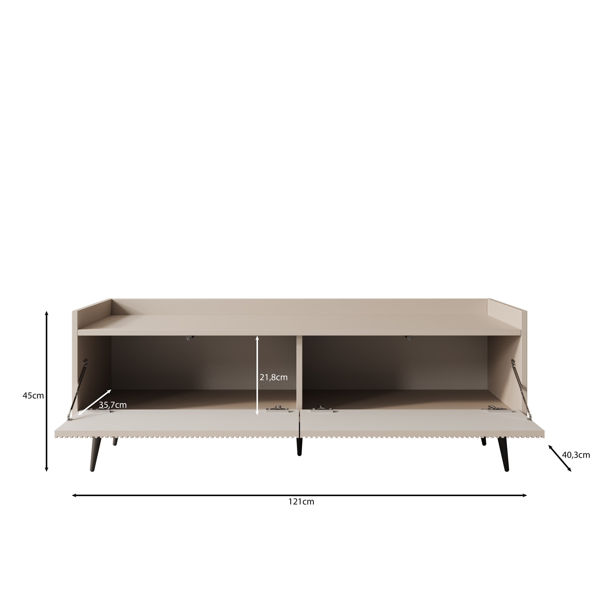 Asty - TV-Meubel - Beige - 121x40x45 cm