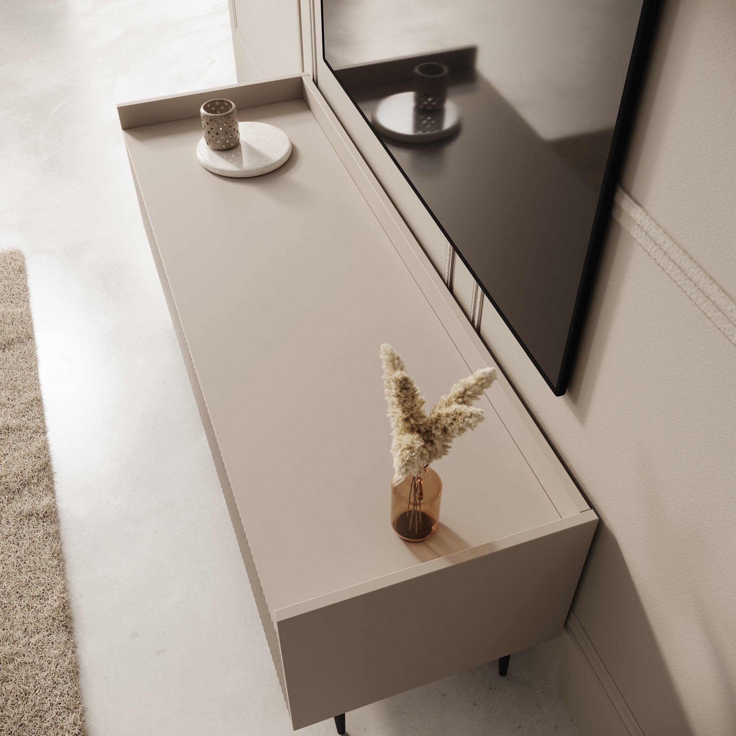 Asty - TV-Meubel - Beige - 121x40x45 cm
