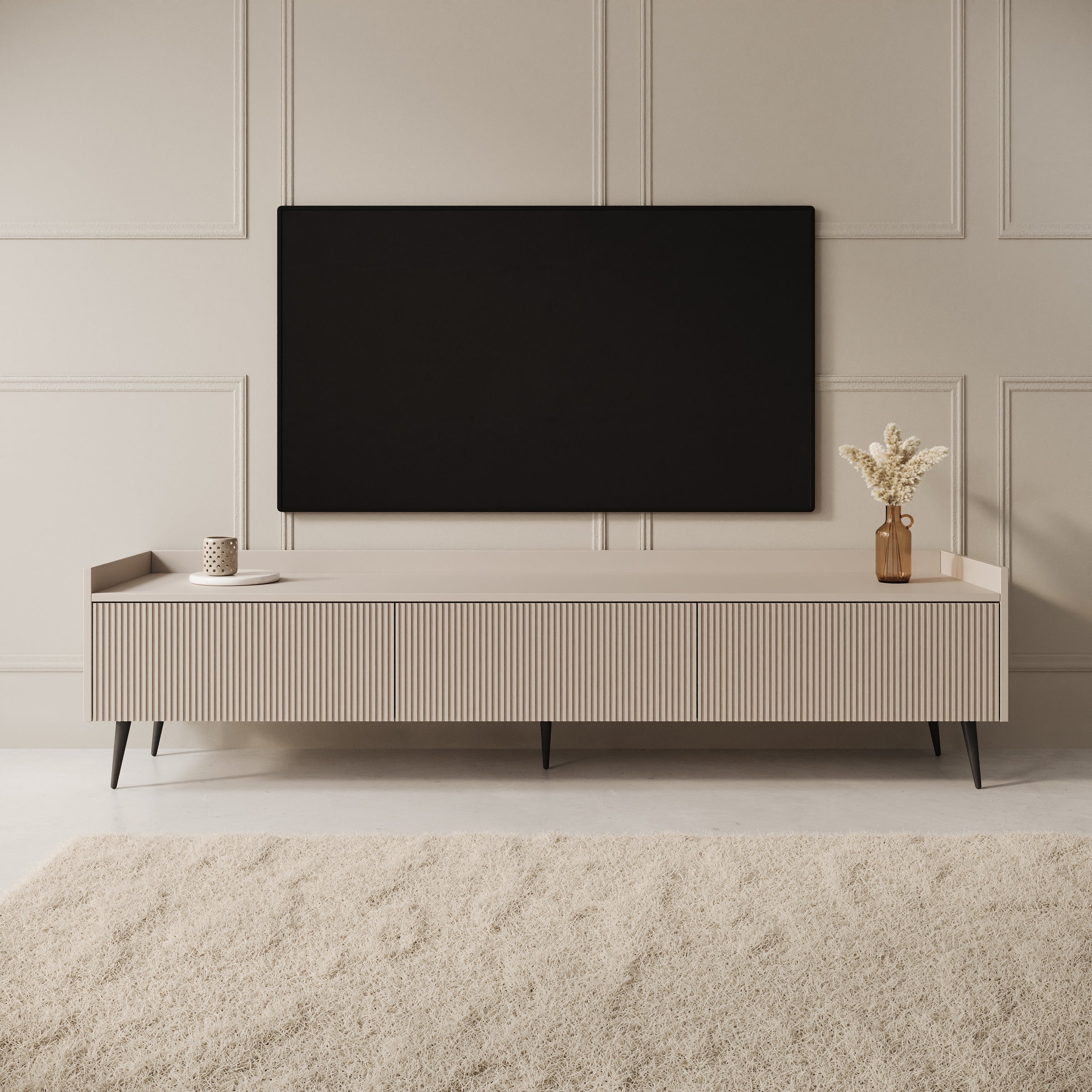 Asty - TV-Meubel - Beige - 180x40x45 cm