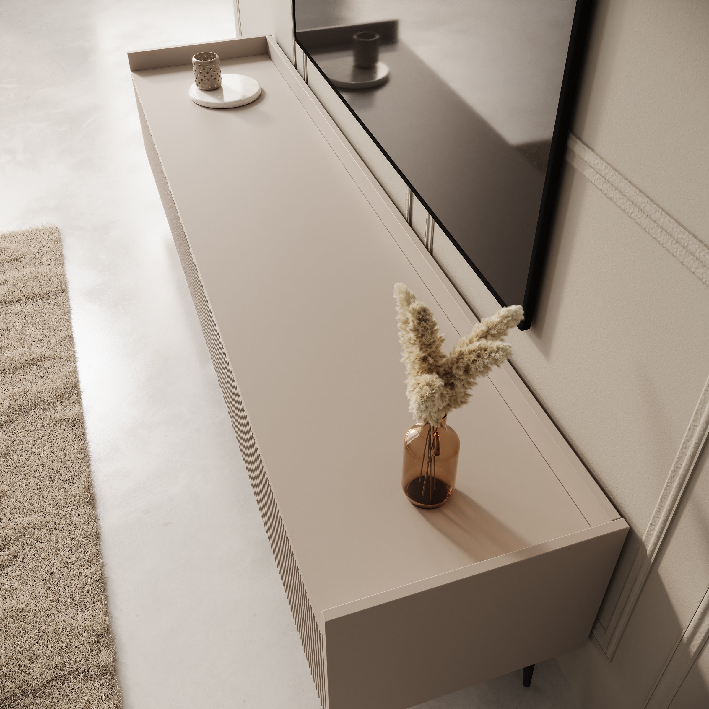 Asty - TV-Meubel - Beige - 180x40x45 cm