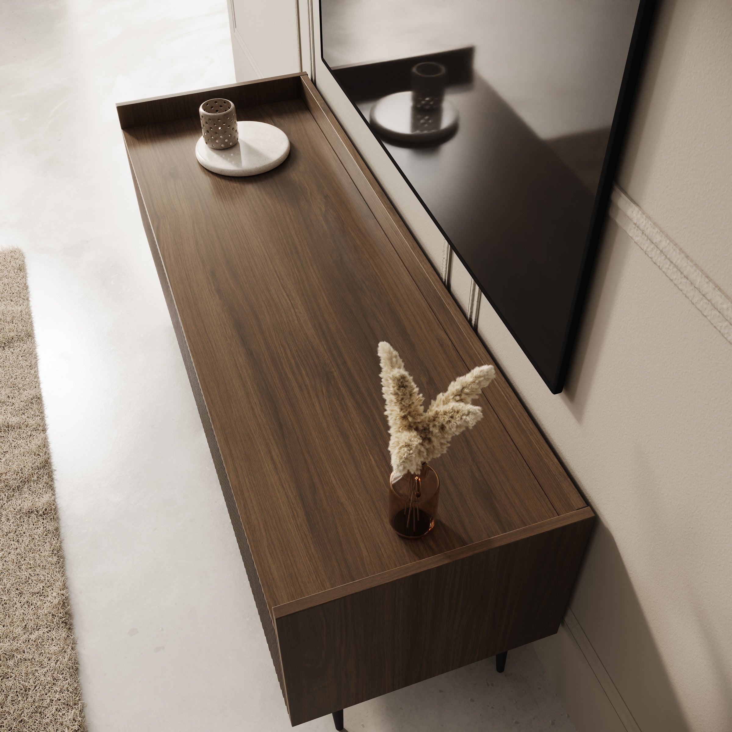 Asty - TV-Meubel - Donker eiken - 121x40x45 cm
