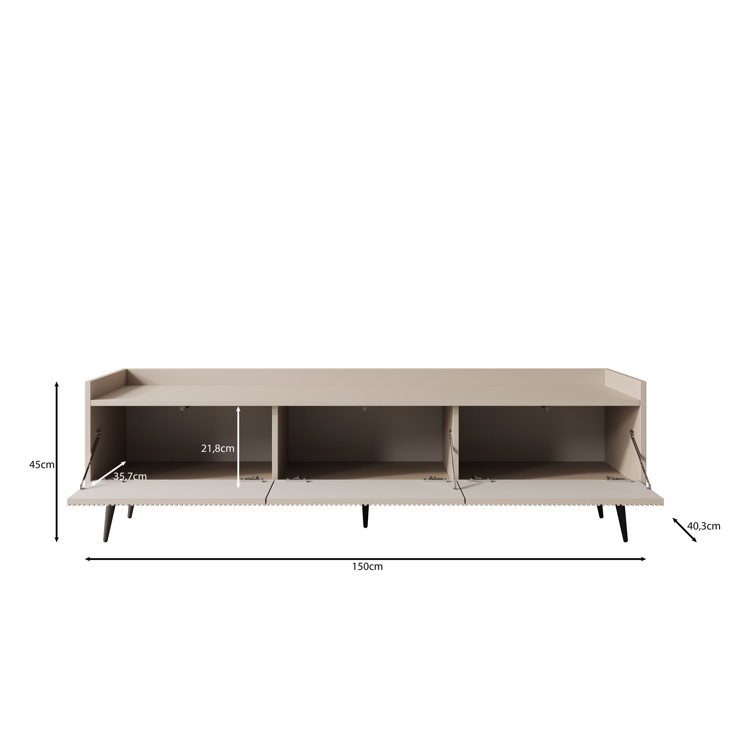 Asty - TV-Meubel - Donker eiken - 150x40x45 cm