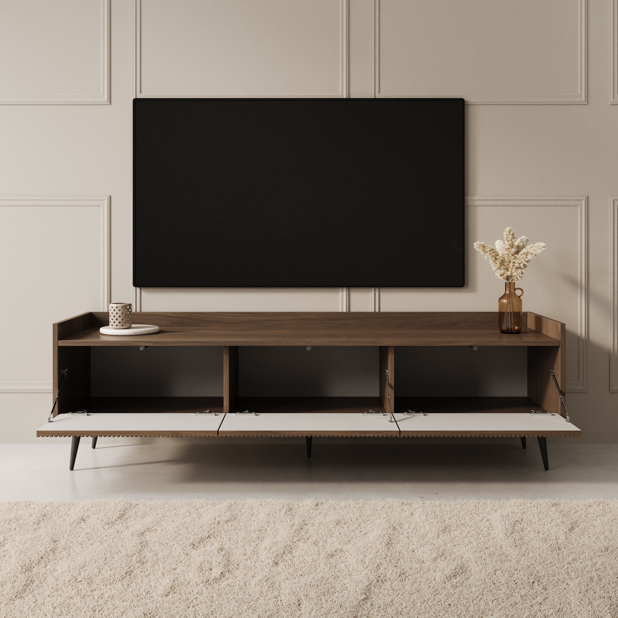 Asty - TV-Meubel - Donker eiken - 150x40x45 cm