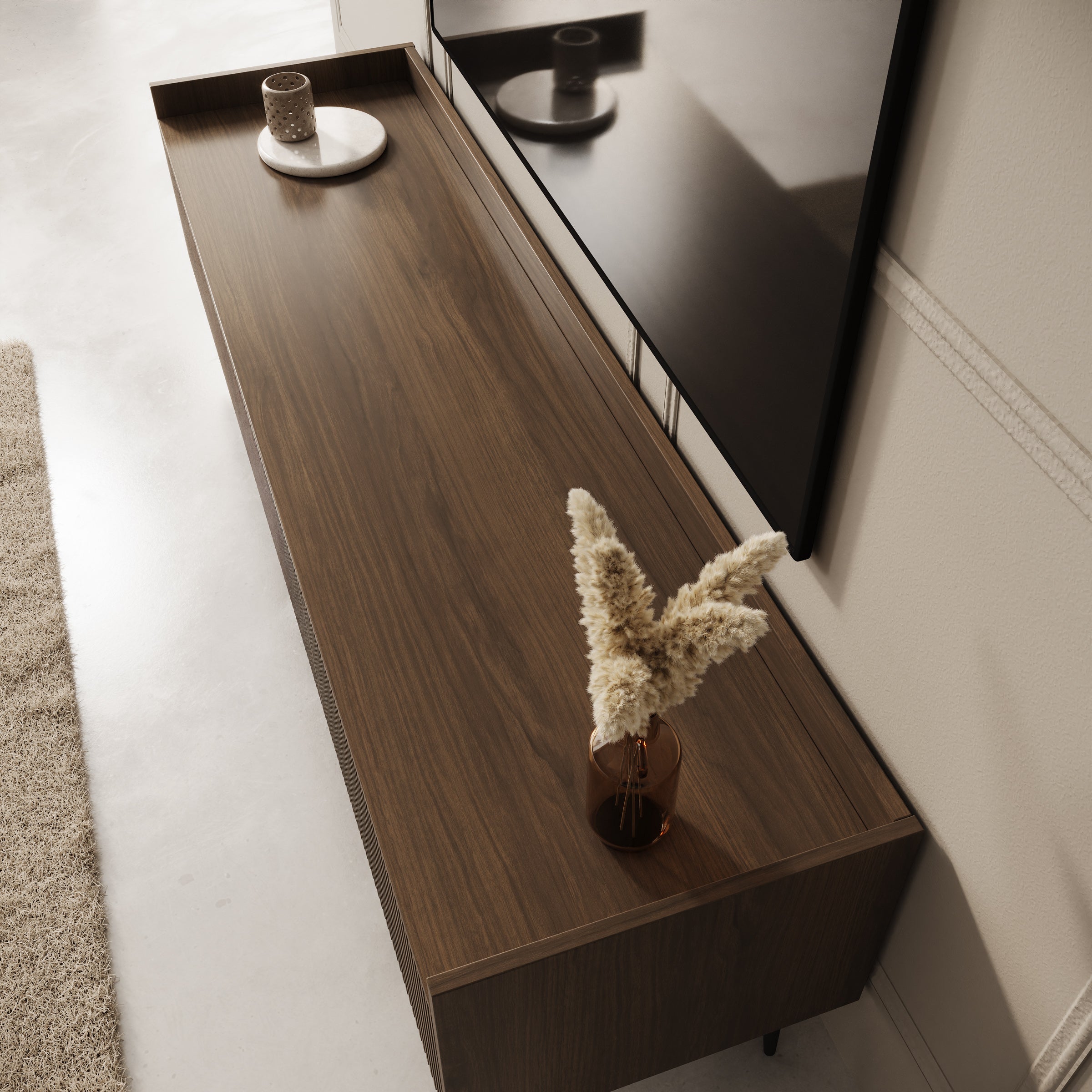 Asty - TV-Meubel - Donker eiken - 150x40x45 cm