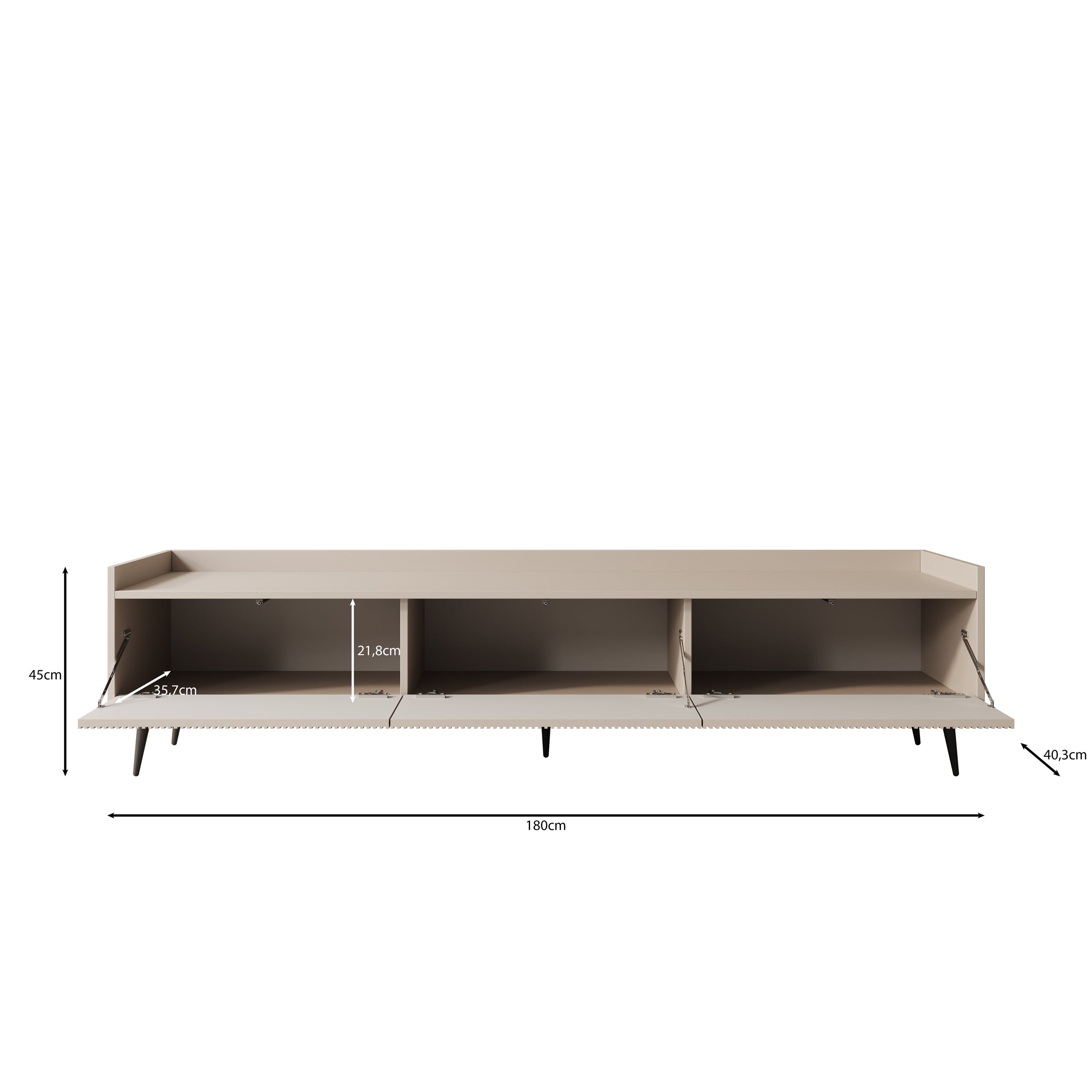 Asty - TV-Meubel - Donker eiken - 180x40x45 cm