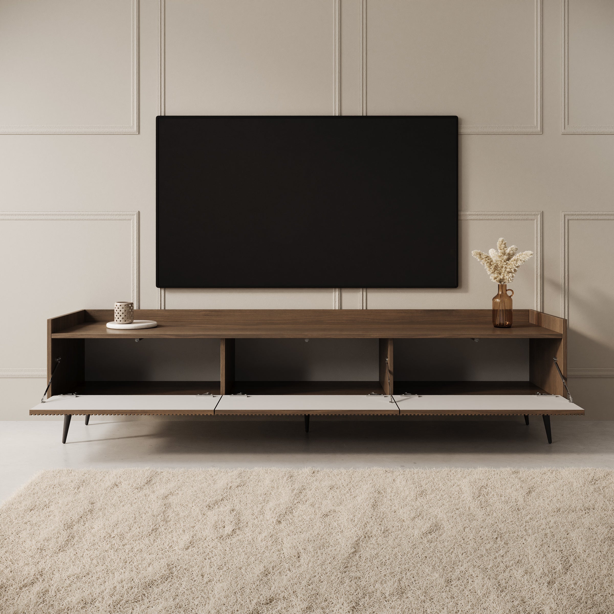 Asty - TV-Meubel - Donker eiken - 180x40x45 cm
