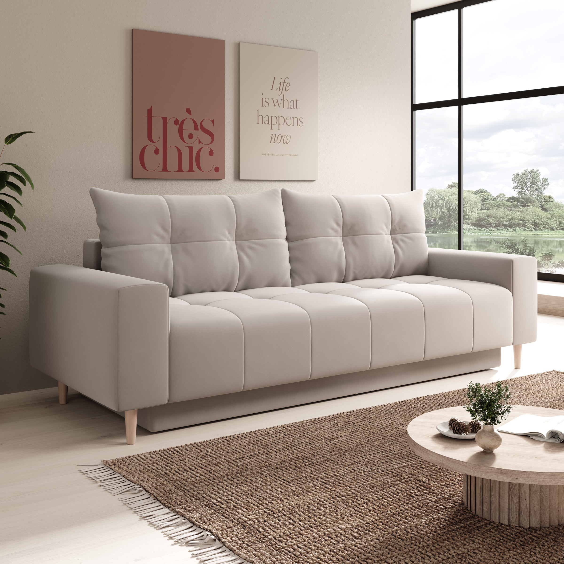 Shoren - 2-zitsbank - Velvet beige