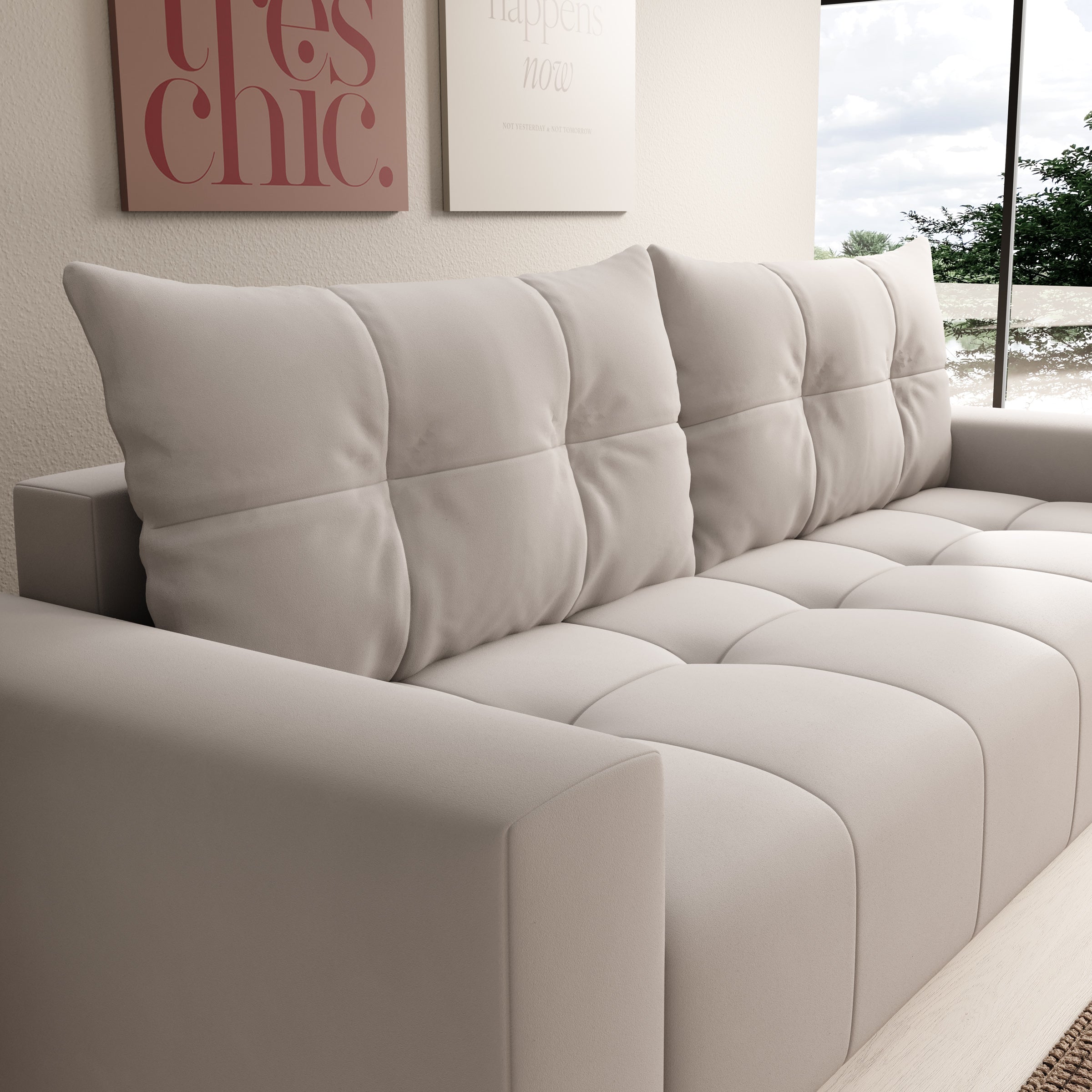 Shoren - 2-zitsbank - Velvet beige