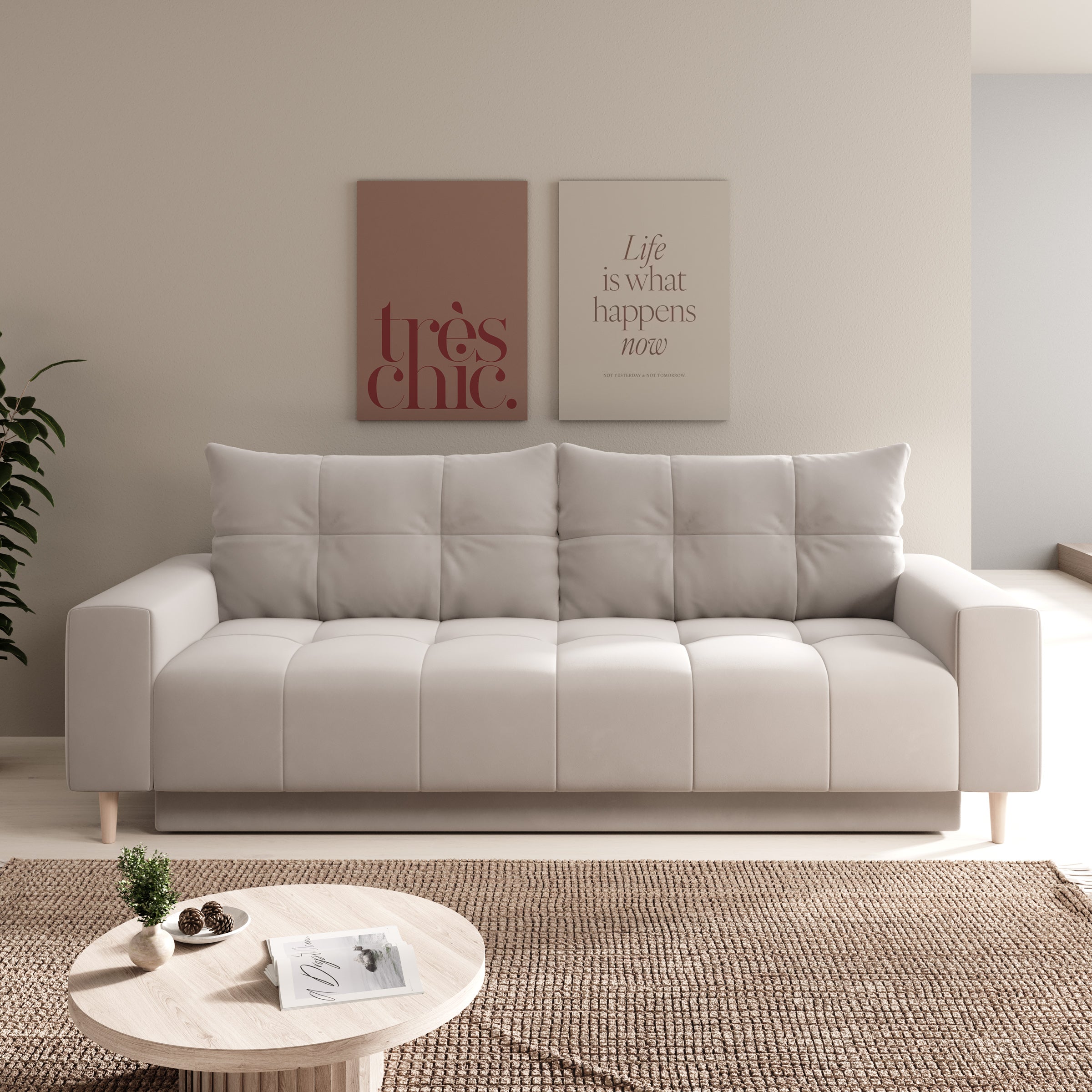 Shoren - 2-zitsbank - Velvet beige