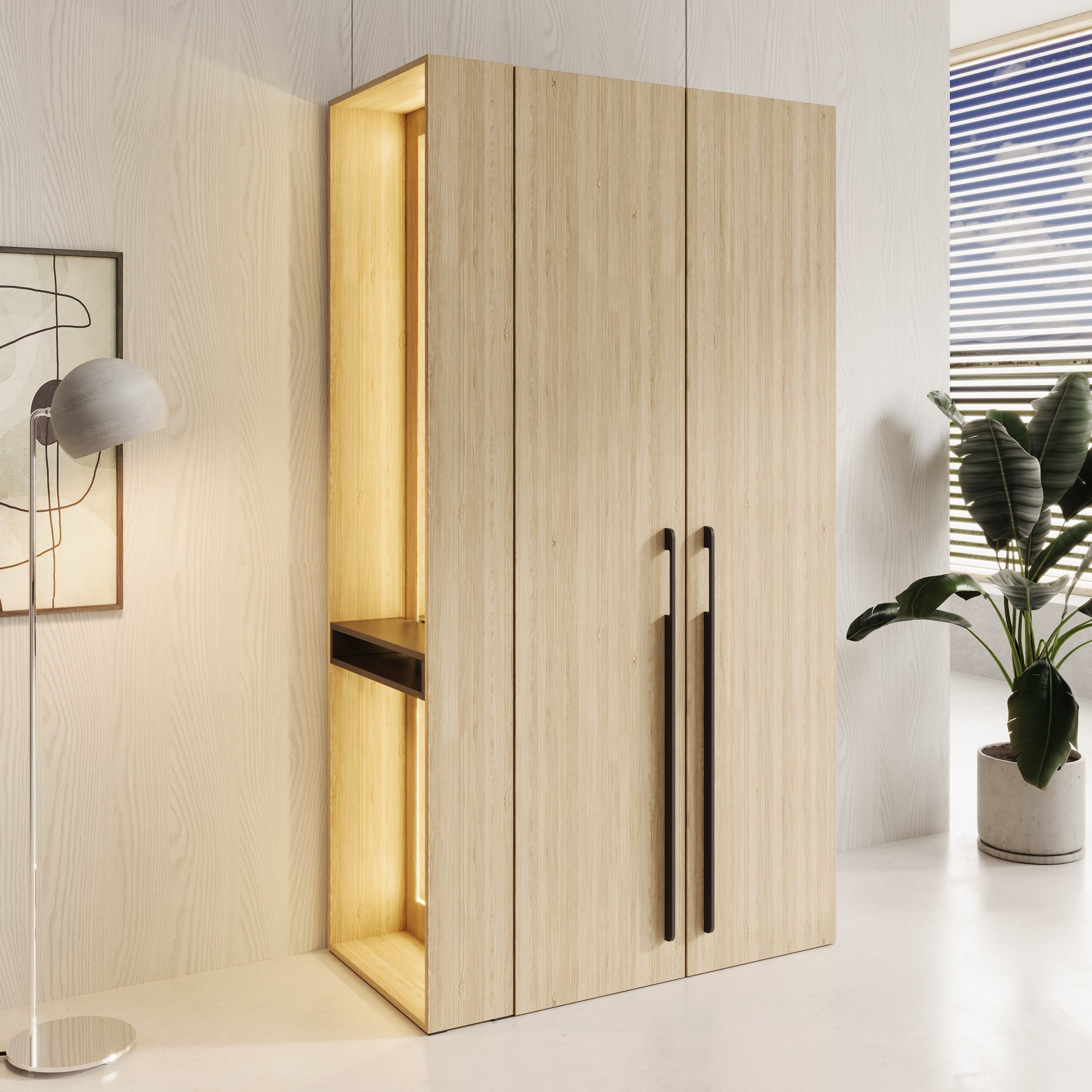 Barbuda - Kledingkast 2 deuren - Eiken - 111x58x208 cm