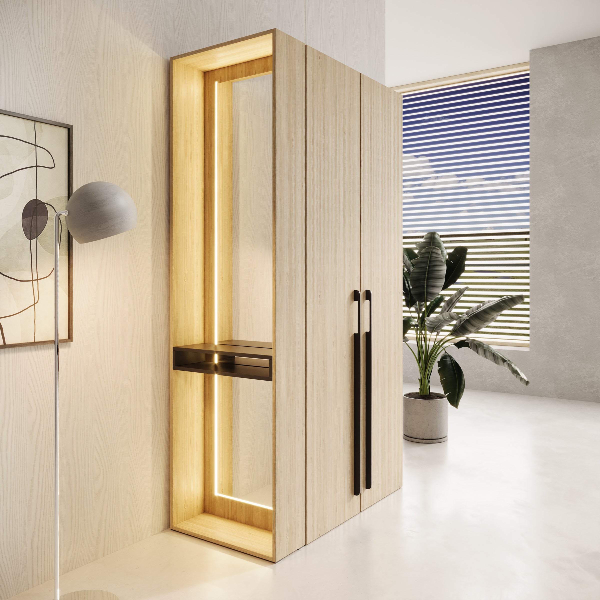 Barbuda - Kledingkast 2 deuren - Eiken - 111x58x208 cm