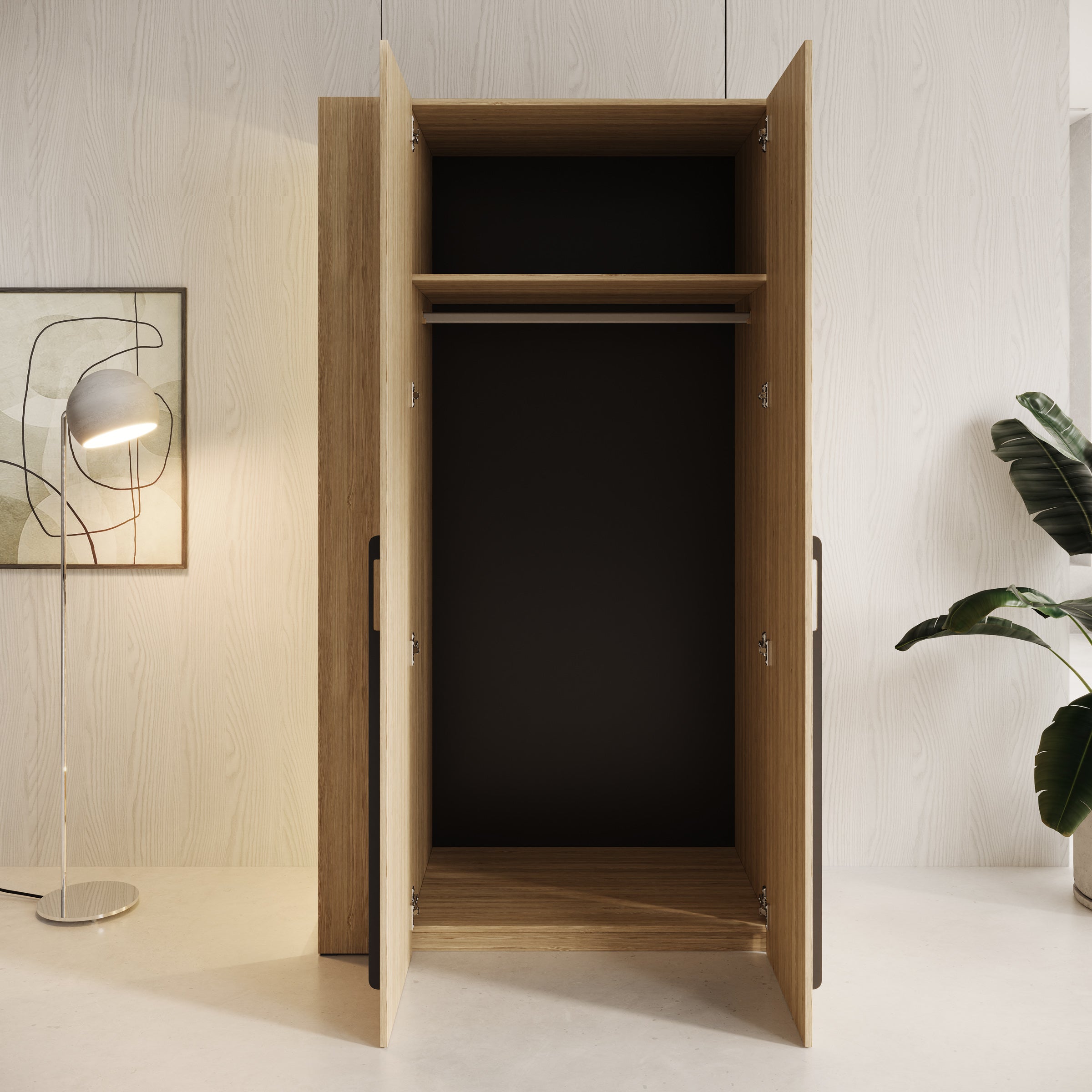 Barbuda - Kledingkast 2 deuren - Eiken - 111x58x208 cm