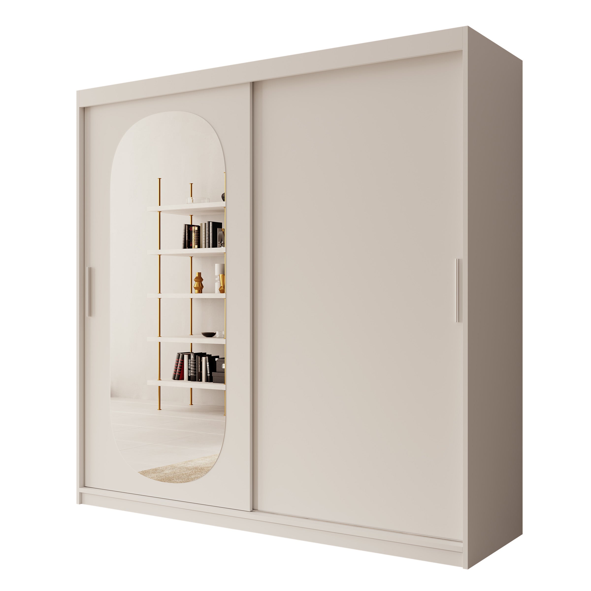 Bodhi - Kledingkast met schuifdeuren - Wit - 200x62x200 cm