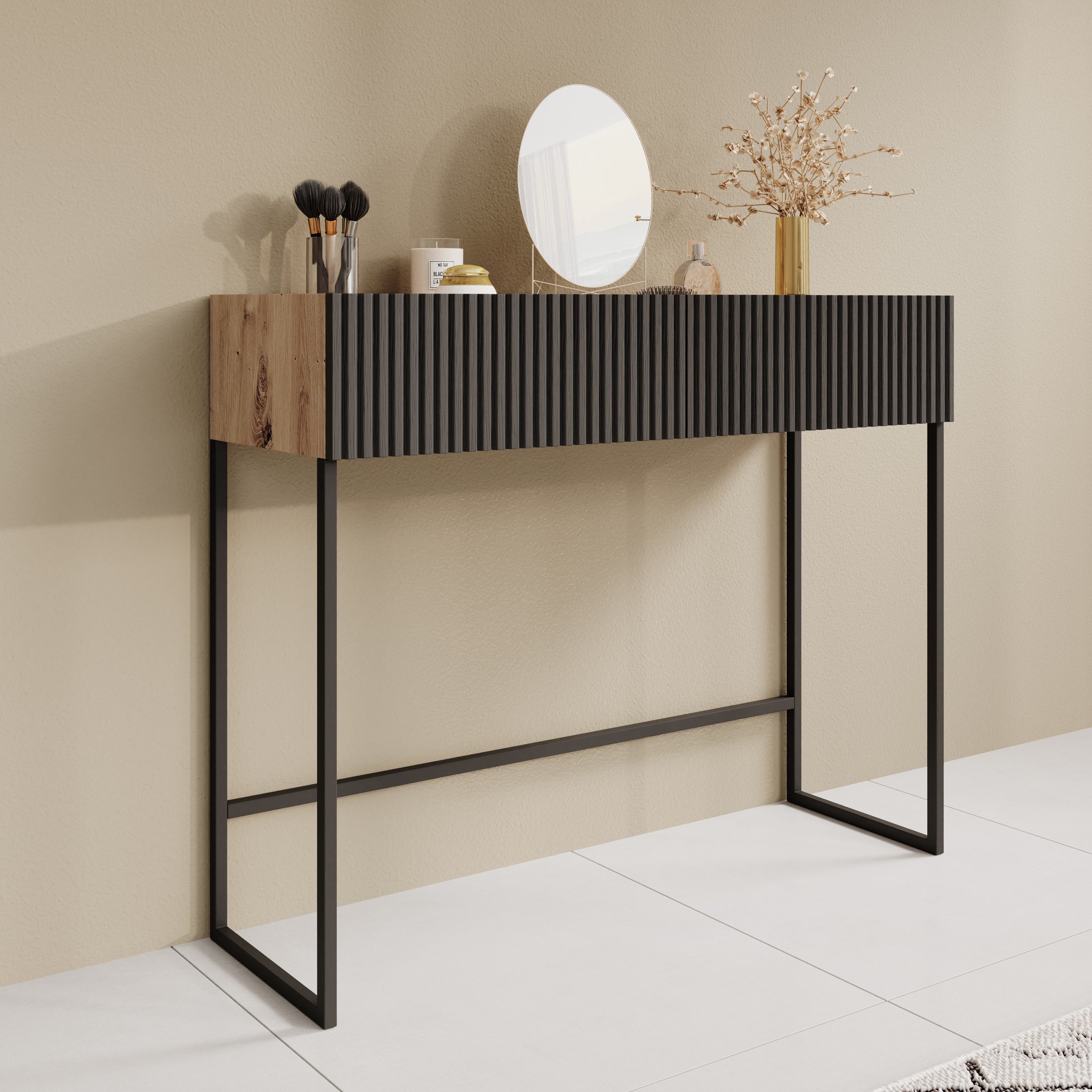 Capri Kaptafel Eiken 100x32x80 Cm Meubella capri-kaptafel-eiken-100x32x80-cm-meubella
