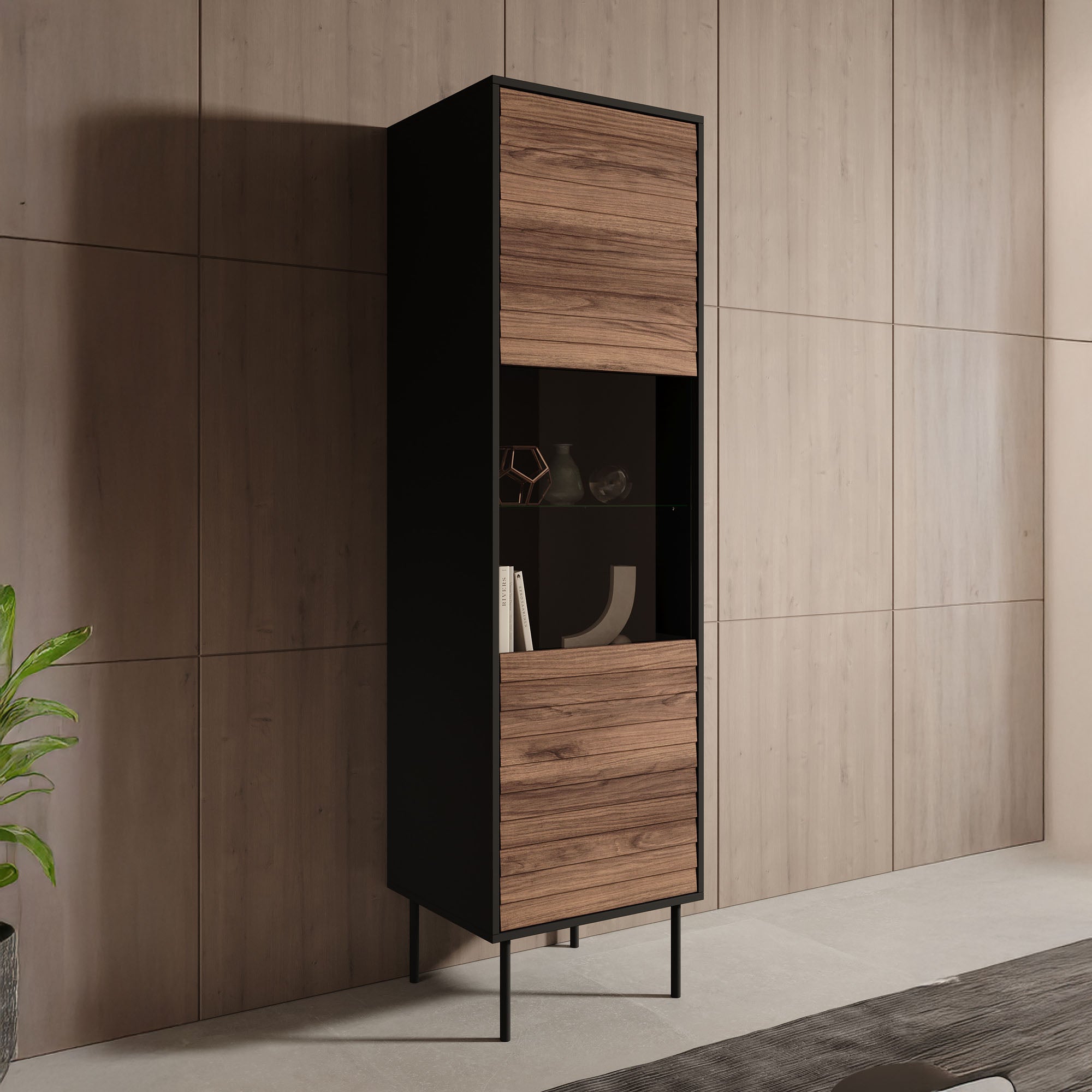 Cordoba - Vitrinekast - Eiken - 53x40x182 cm