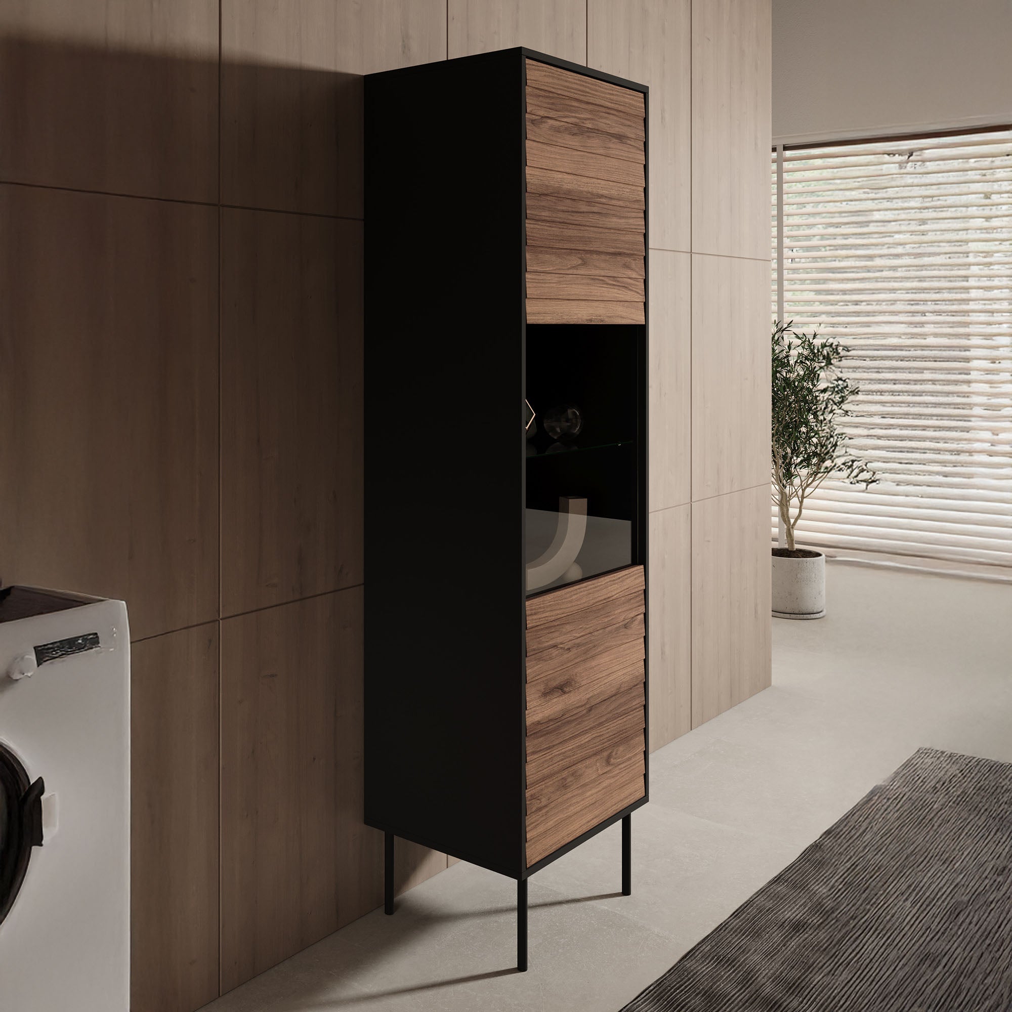 Cordoba - Vitrinekast - Eiken - 53x40x182 cm