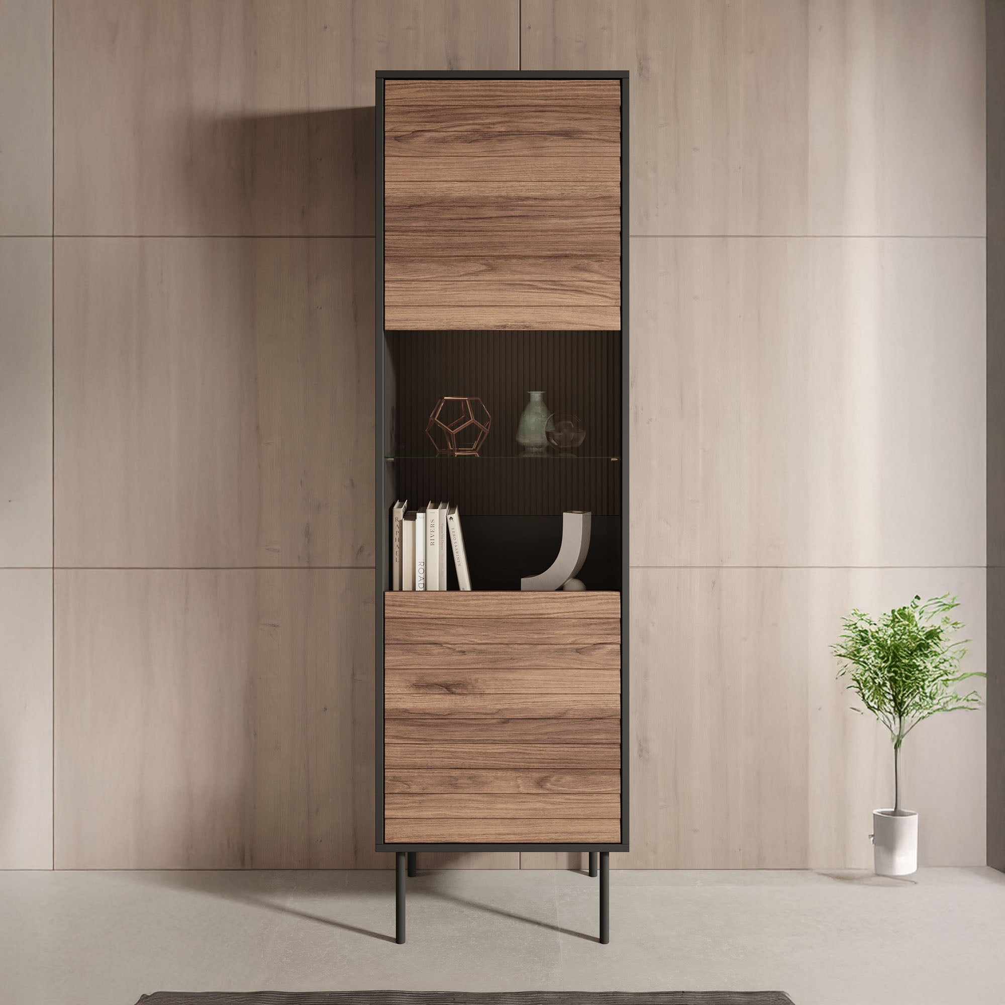 Cordoba - Vitrinekast - Eiken - 53x40x182 cm