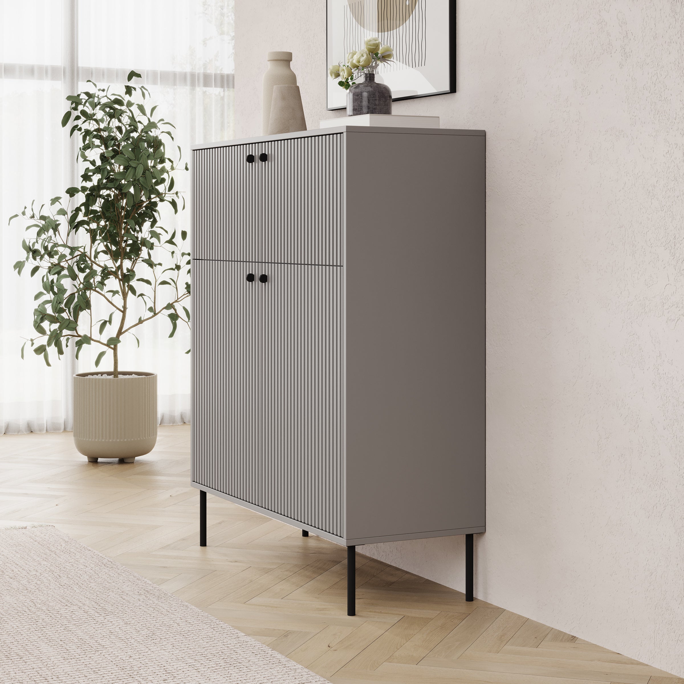 Ilux 2 - Dressoir - Grijs - 105x41x122 cm