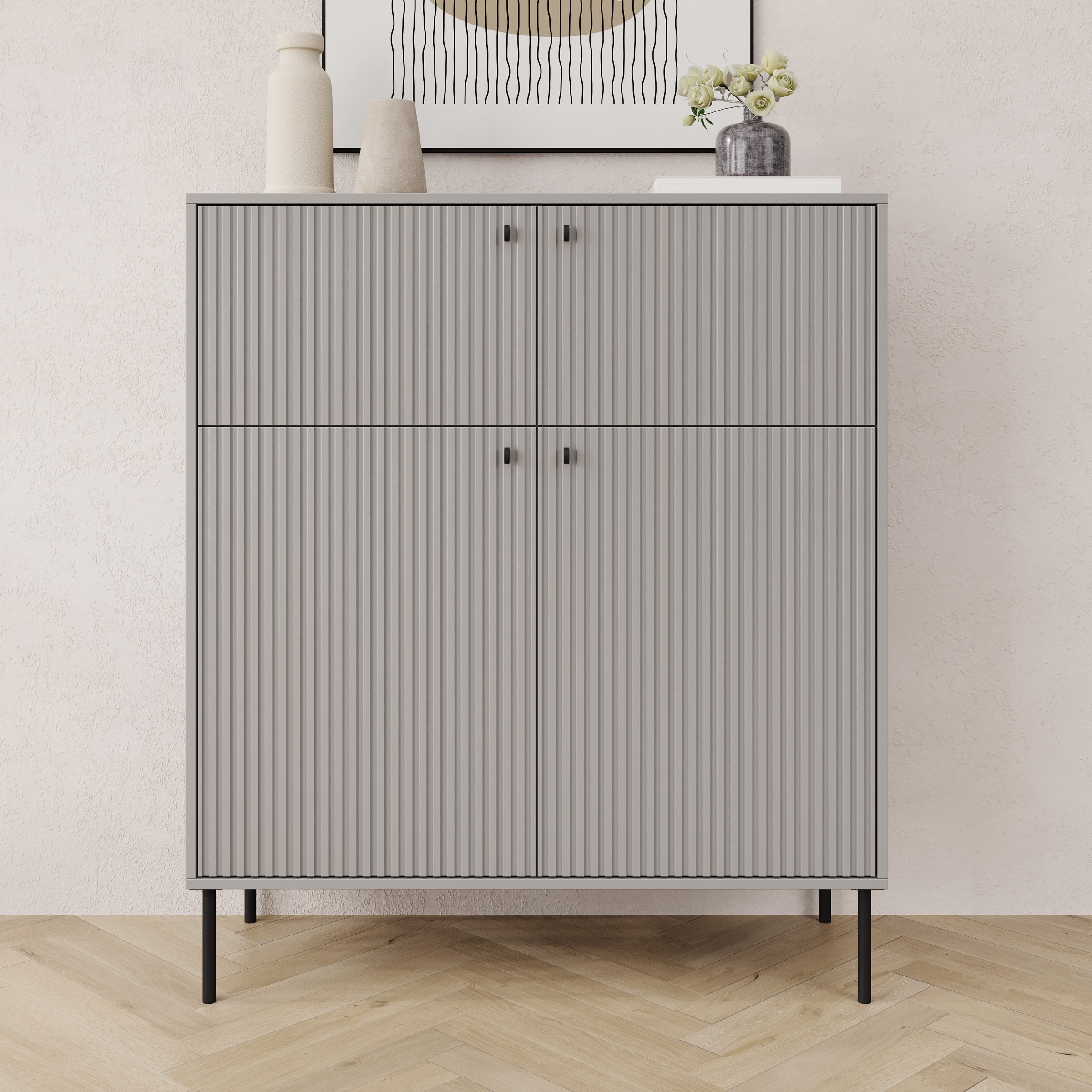 Ilux 2 - Dressoir - Grijs - 105x41x122 cm