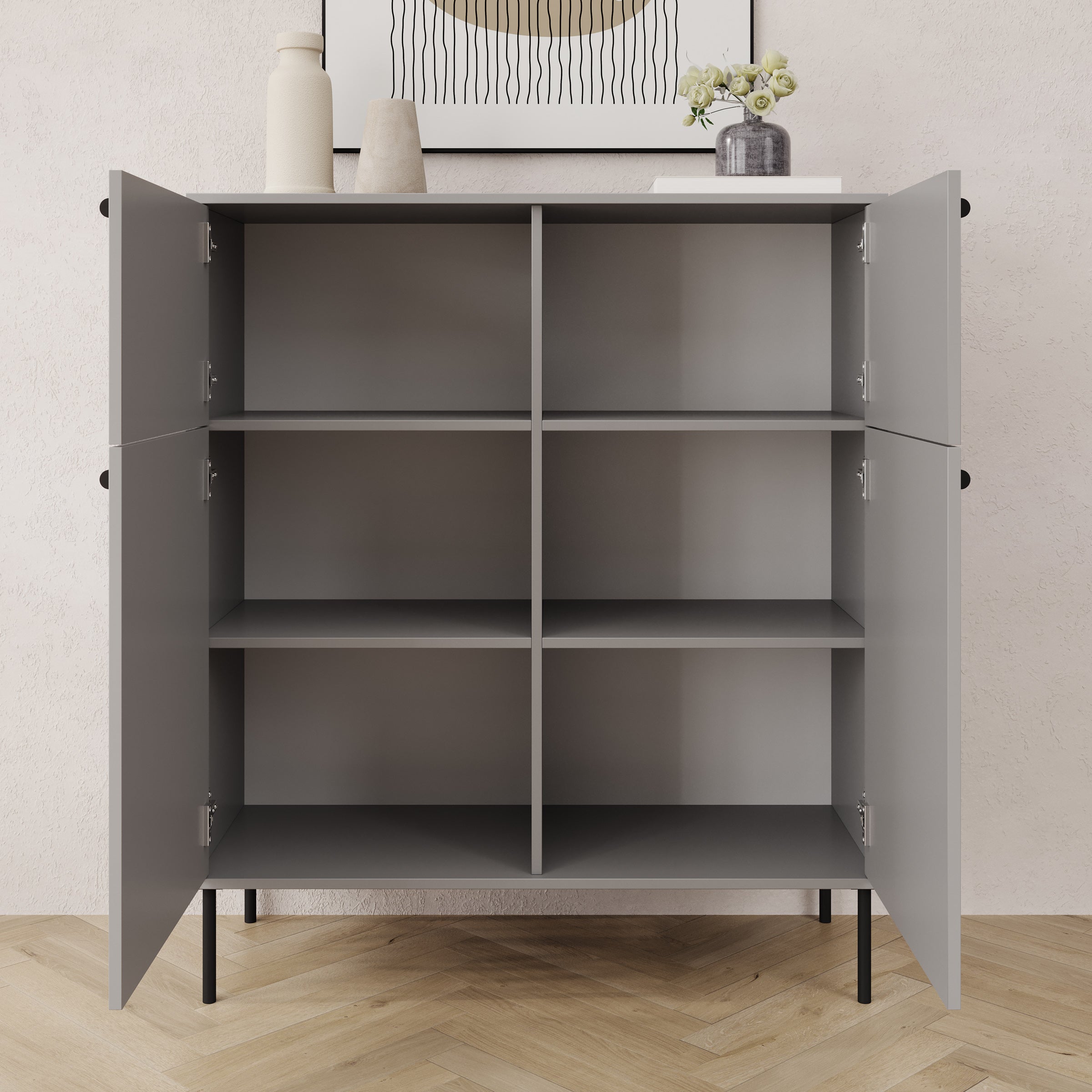 Ilux 2 - Dressoir - Grijs - 105x41x122 cm