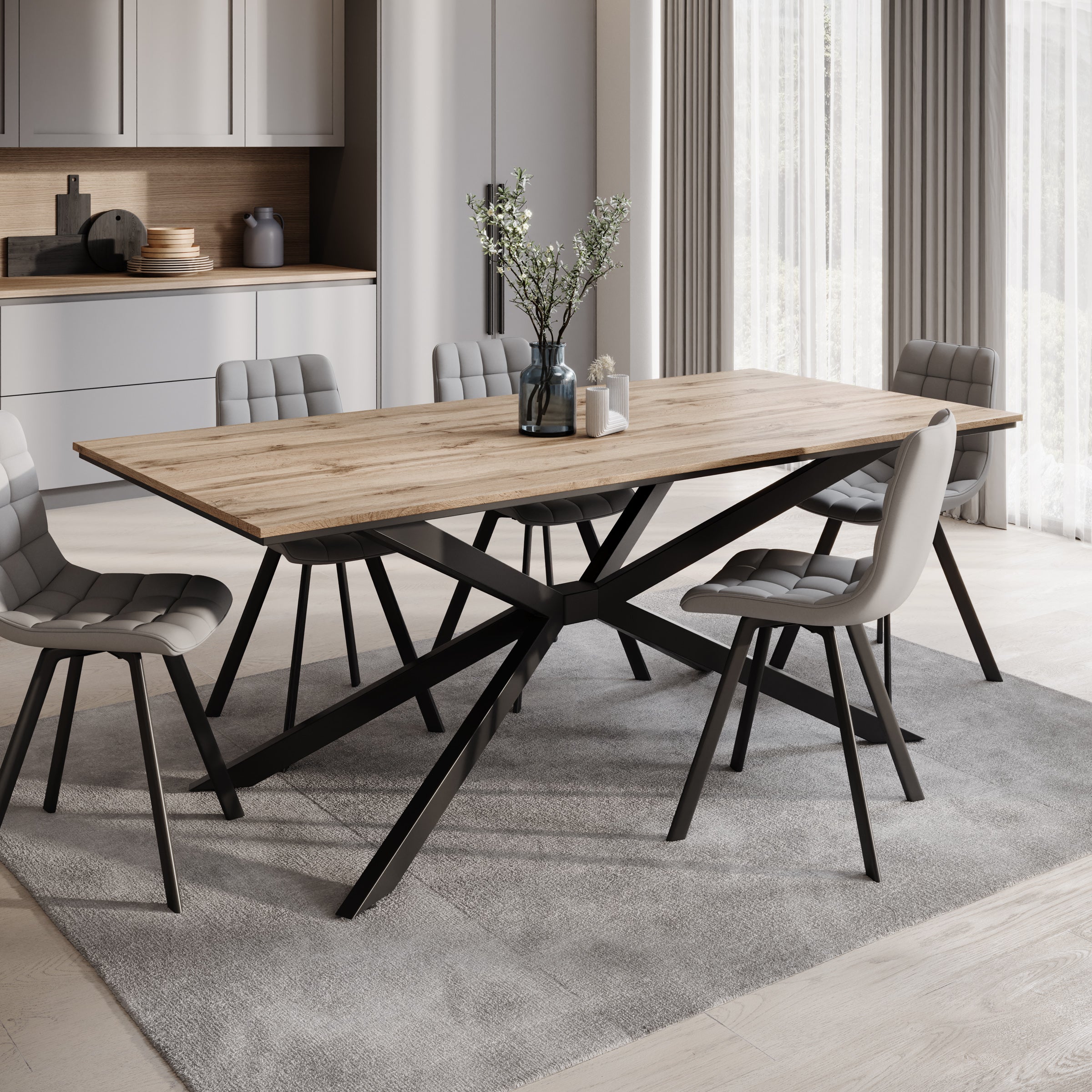 Eetkamertafel Faithley - Eiken - 190x90x74 cm